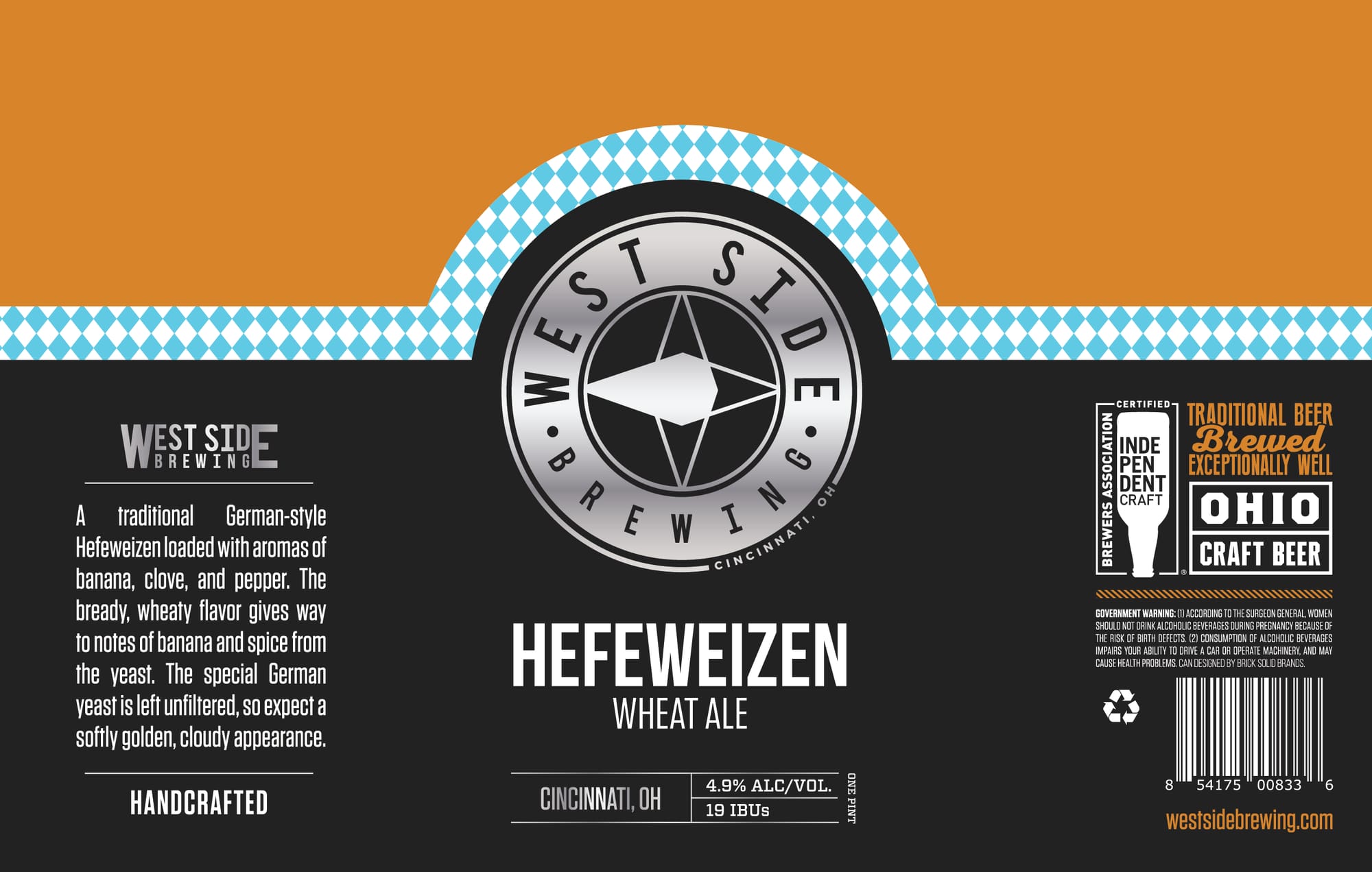 Hefeweizen by West Side Brewing - beer label