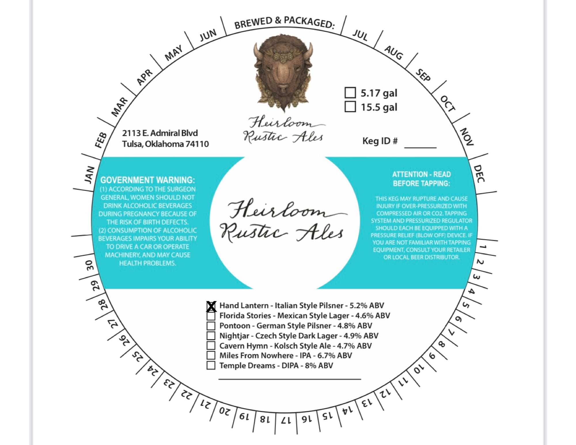 Hand Lantern - Italian Style Pilsner by Heirloom Rustic Ales - beer label
