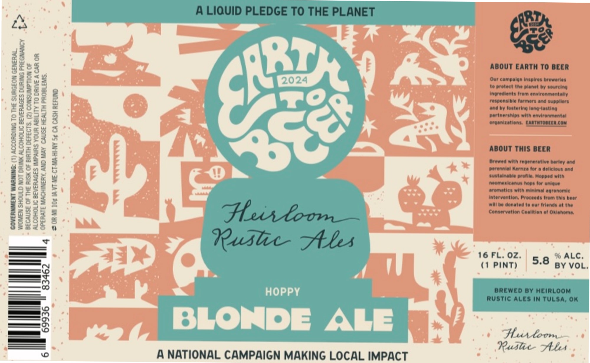 Heirloom Rustic Ale by Earth To Beer - beer label