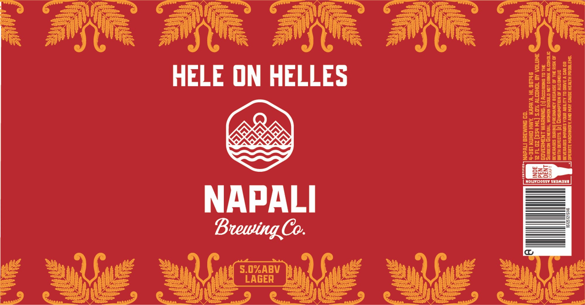 Hele on Helles by Napali Brewing Co. - beer label