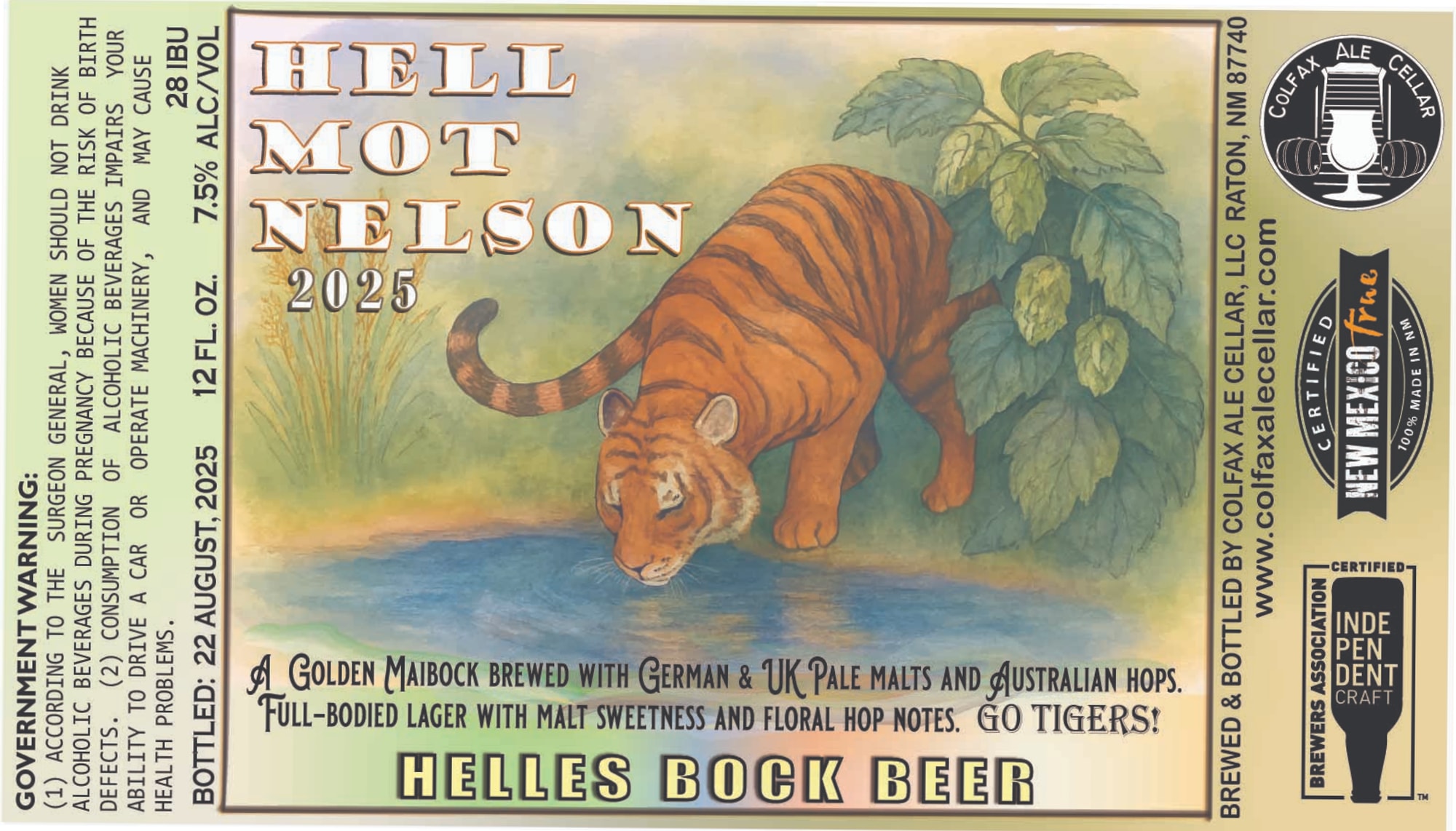 Hell Mot Nelson by Colfax Ale Cellar - beer label