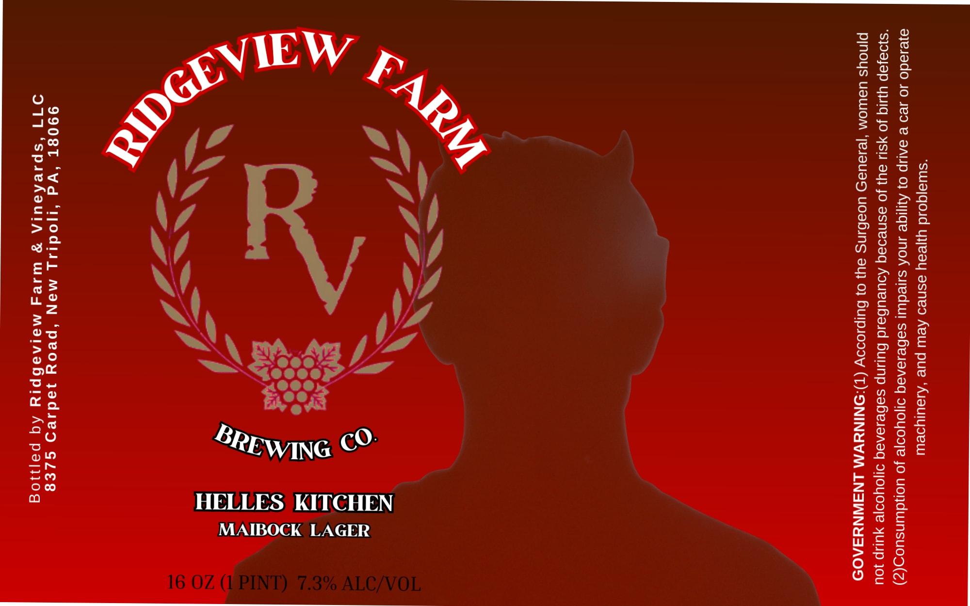 Helles Kitchen by Ridgeview Farm Brewing Co. - beer label