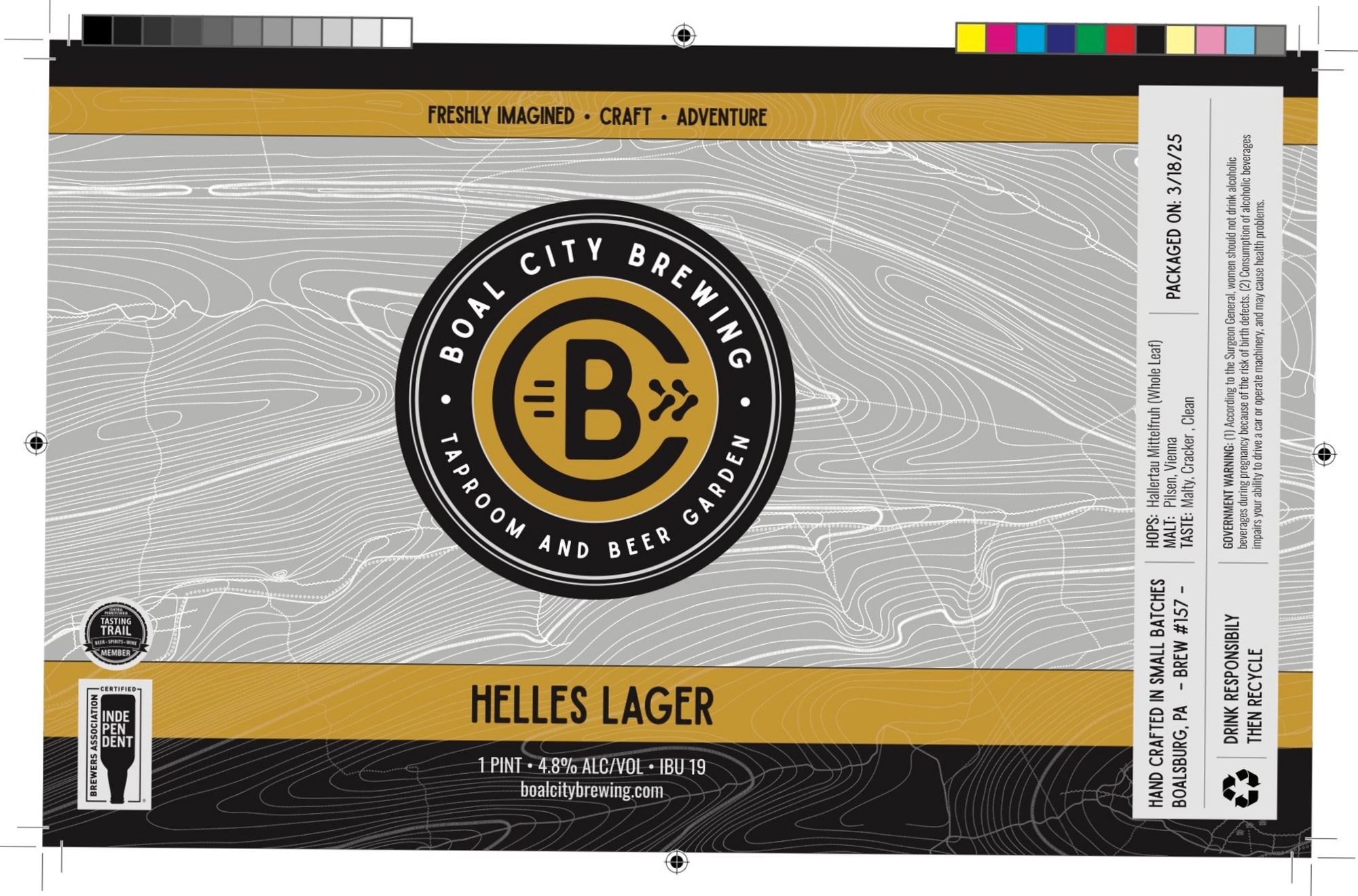 Helles Lager by Boal City Brewing - beer label