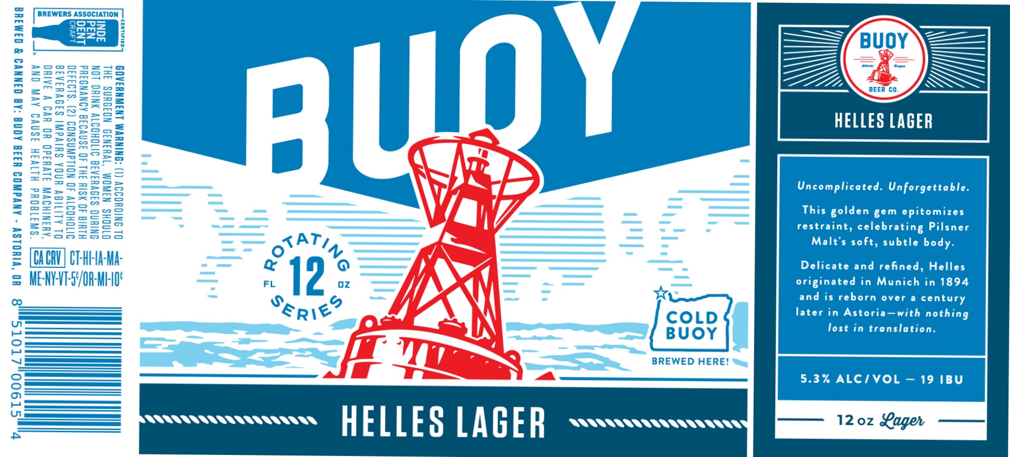Helles Lager by Buoy Beer Co. - beer label