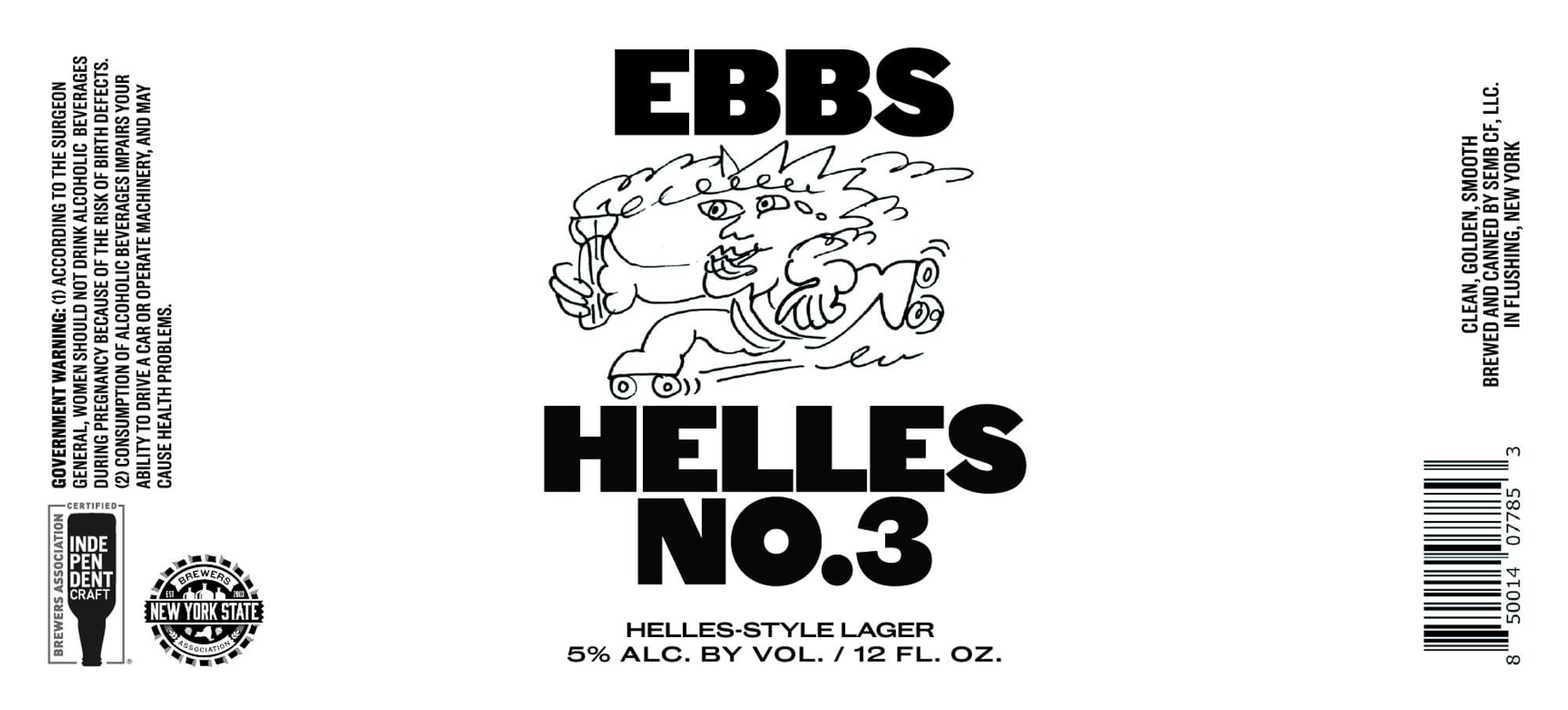 Helles No. 3 by Ebbs Brewing Co. - beer label