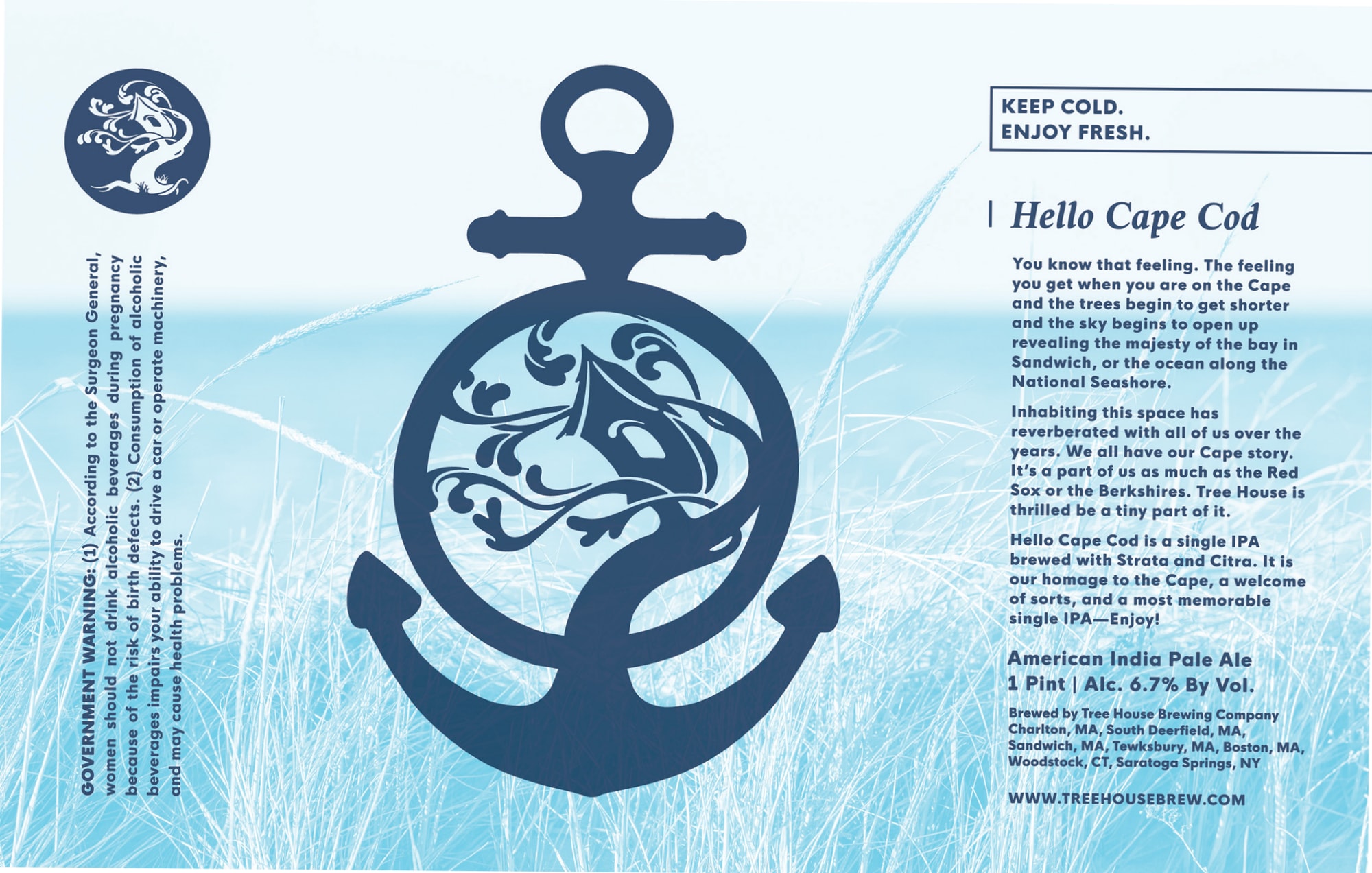 Hello Cape Cod by Tree House Brewing Company - beer label