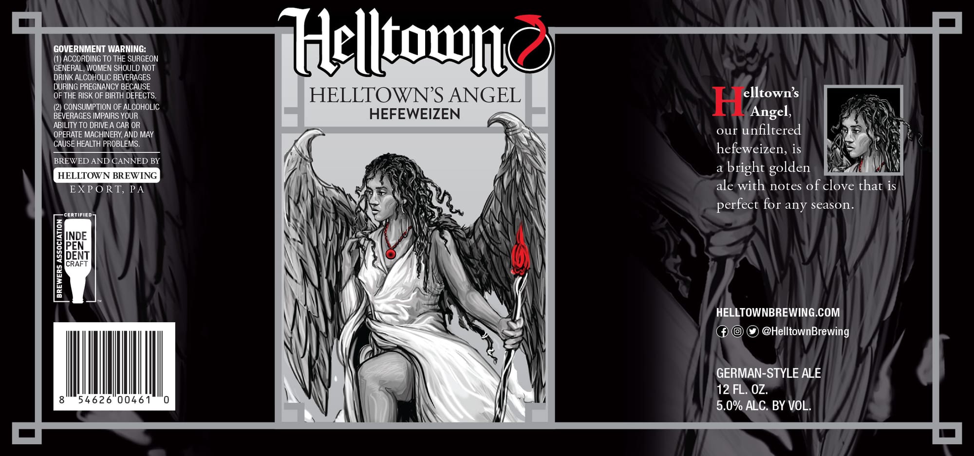 Helltown Angel Hefeweizen by Helltown Brewing - beer label