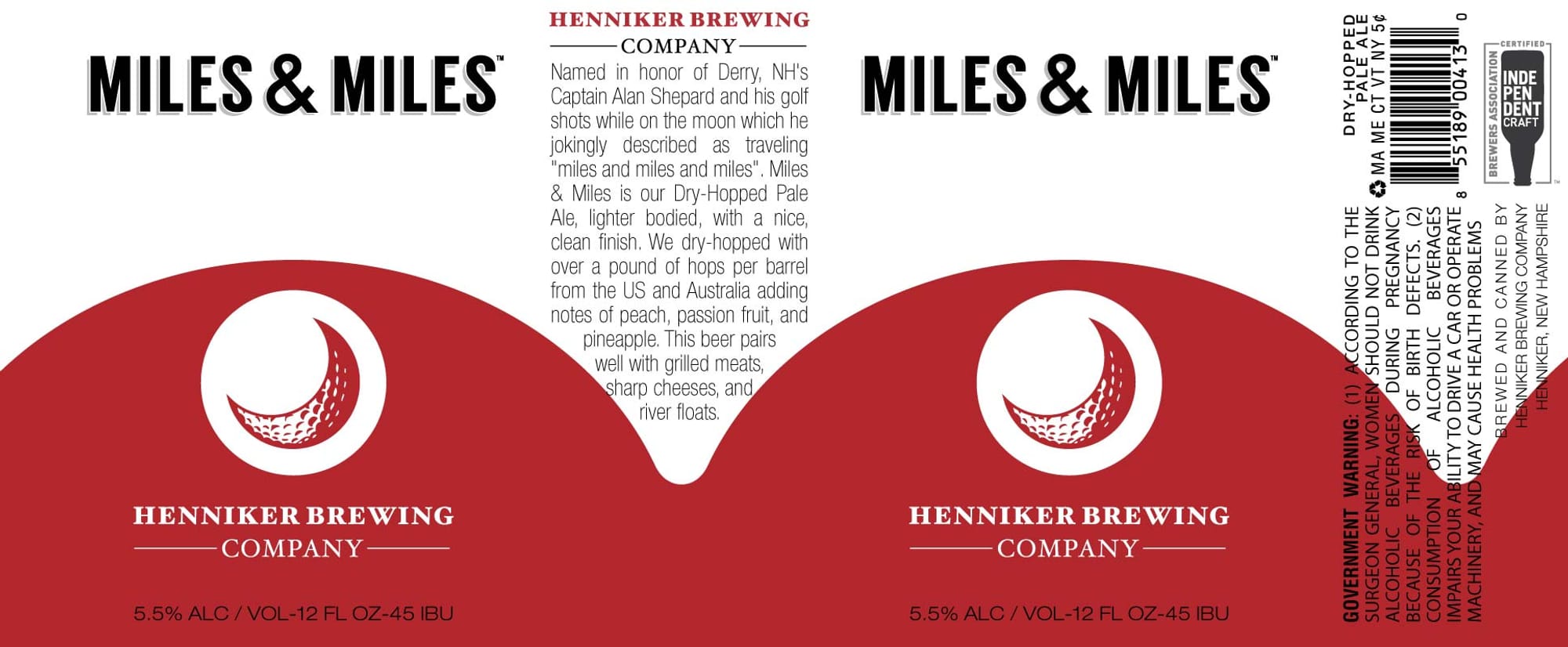 Miles & Miles by Henniker Brewing - beer label