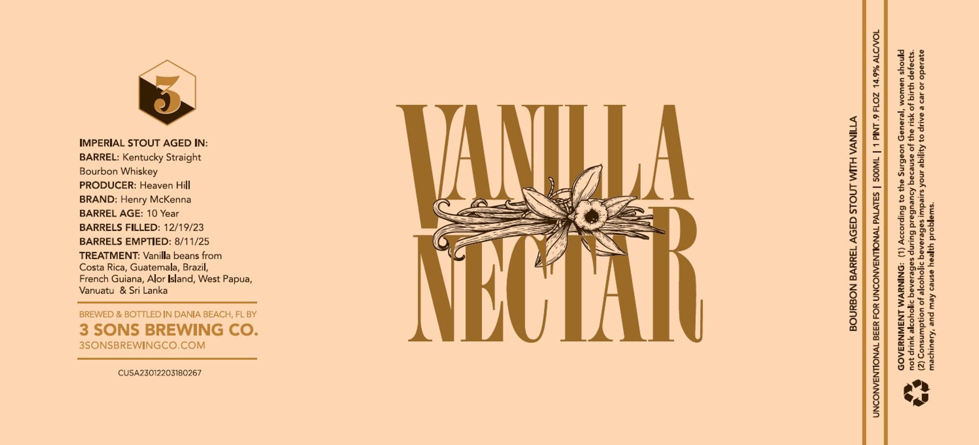 Henry McKenna Vanilla Neclan by Heaven Hill - beer label