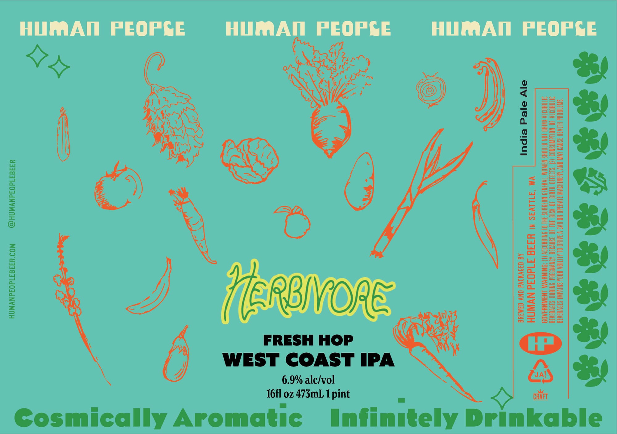 Herbivore by Human People Beer - beer label