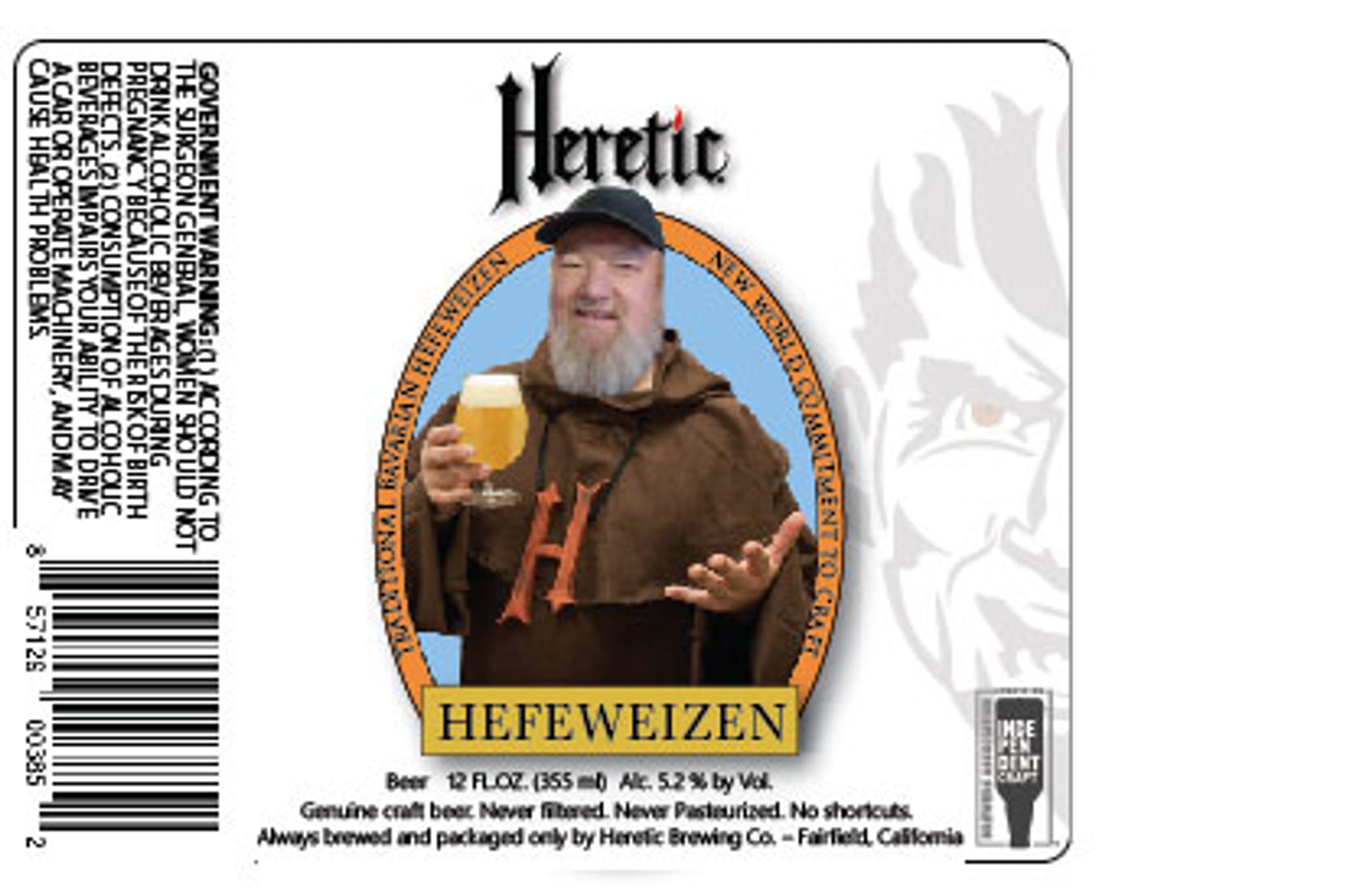 Hefeweizen by Heretic Brewing Co. - beer label
