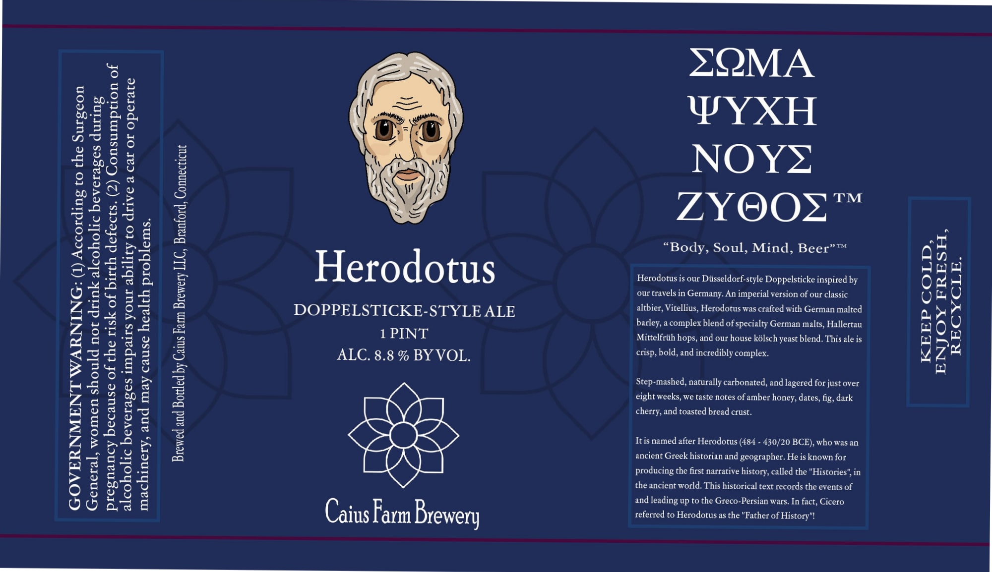 Herodotus by Caius Farm Brewery - beer label
