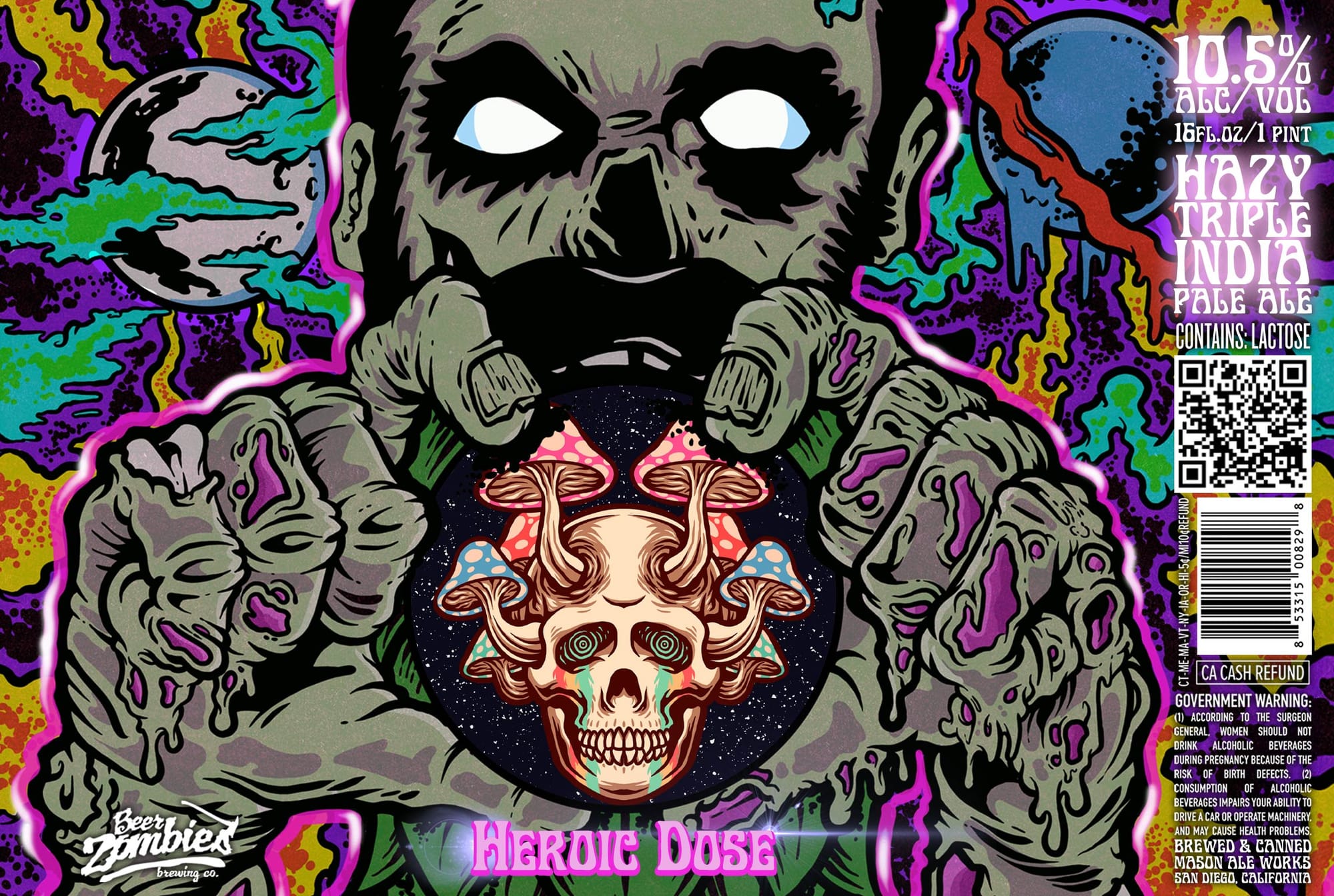 Heroic Dose by Zombie Brews - beer label