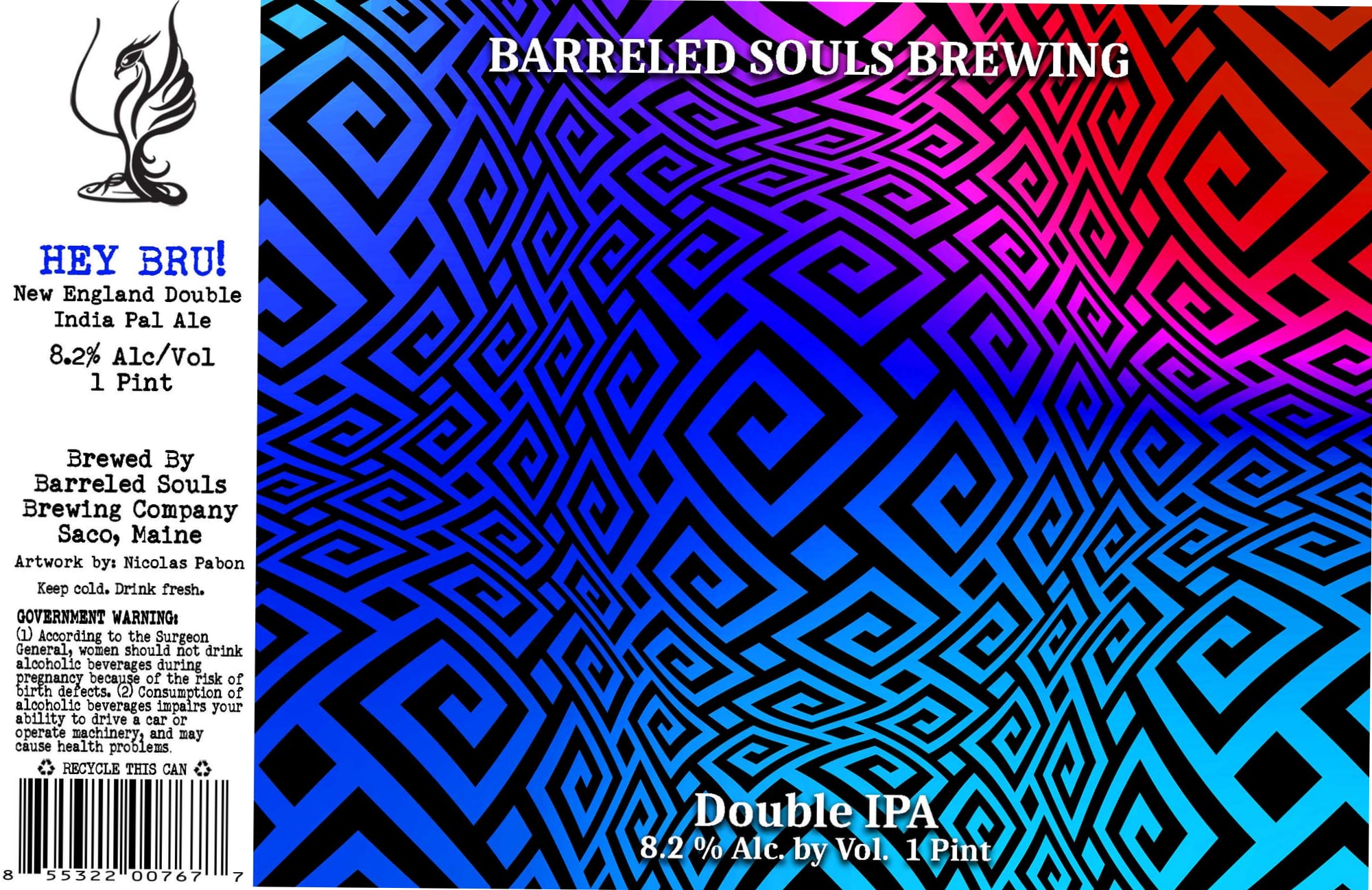 Hey Bru! by Barreled Souls Brewing - beer label