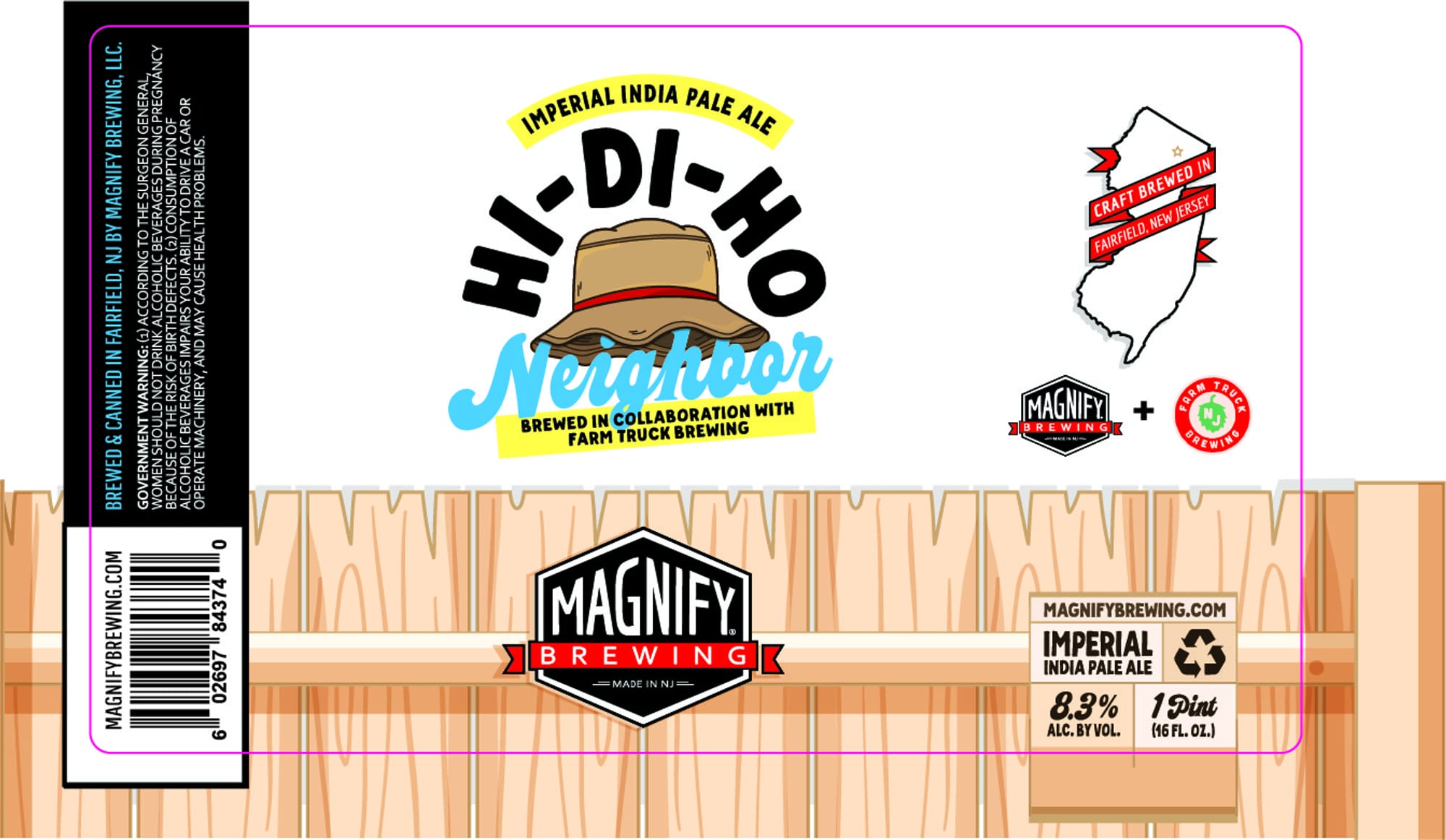 Hi-Di-Ho Neighbor by Magnify Brewing - beer label