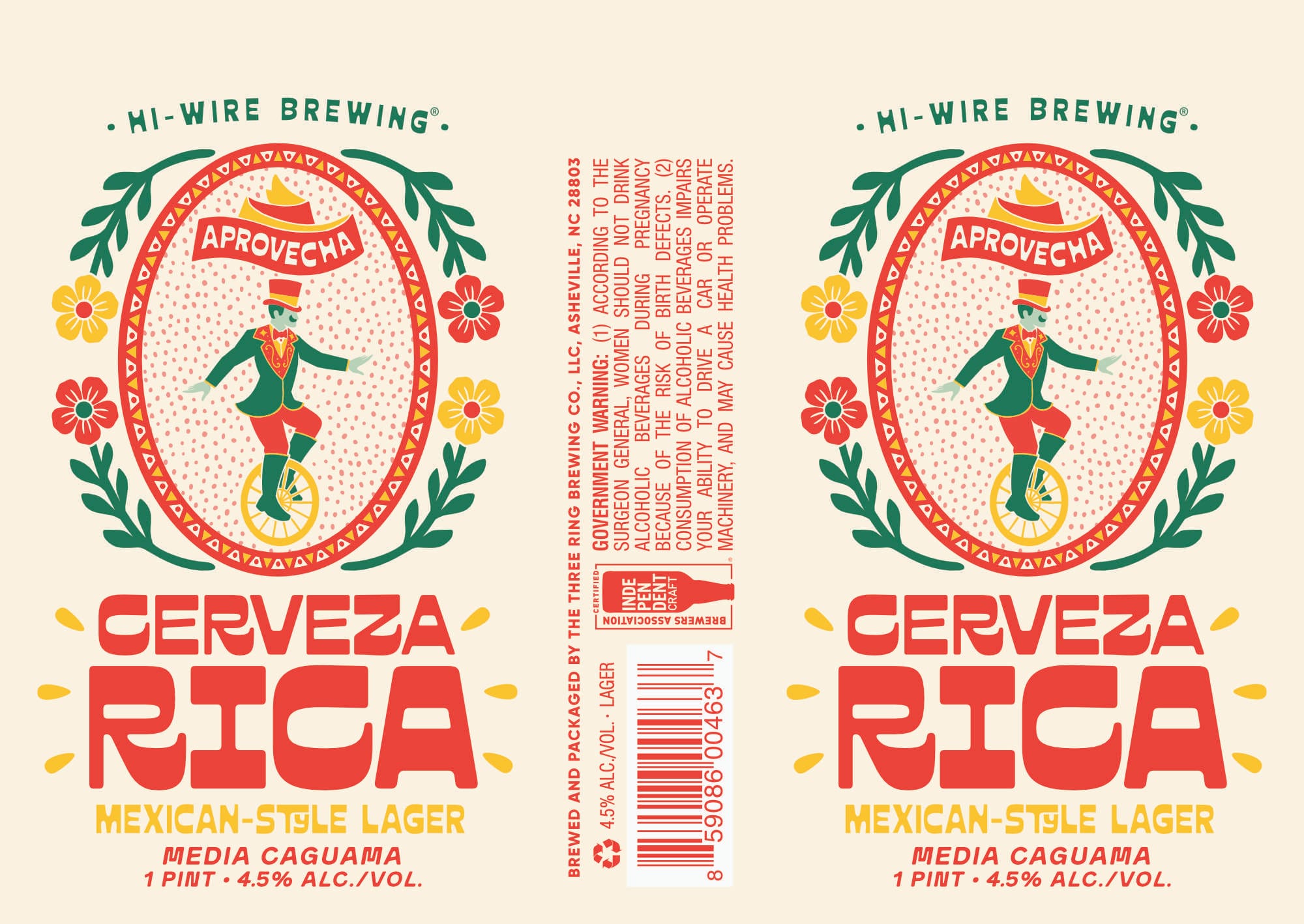 Cerveza Rica by Hi-Wire Brewing - beer label