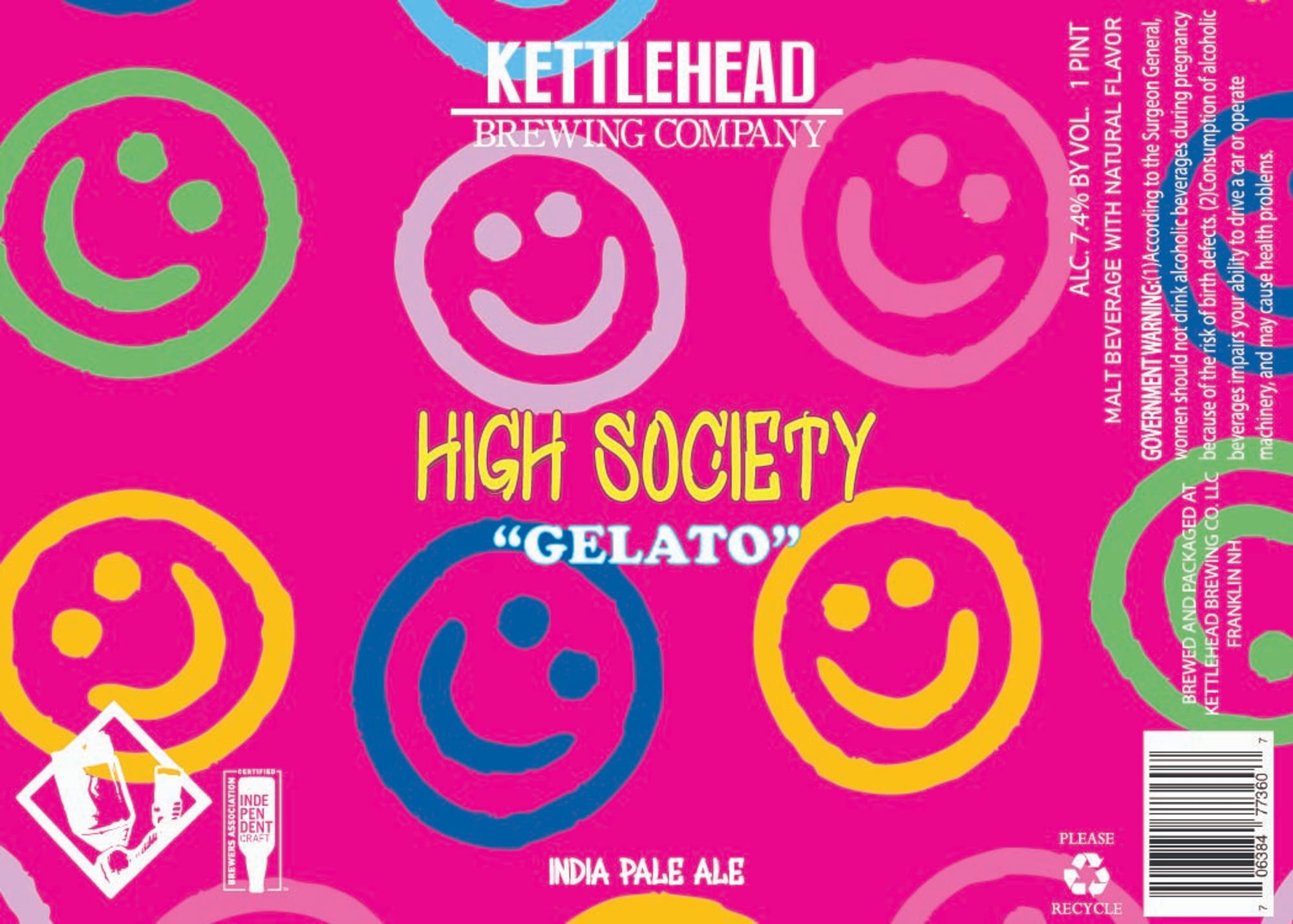 High Society “Gelato” by Kettlehead Brewing Company - beer label