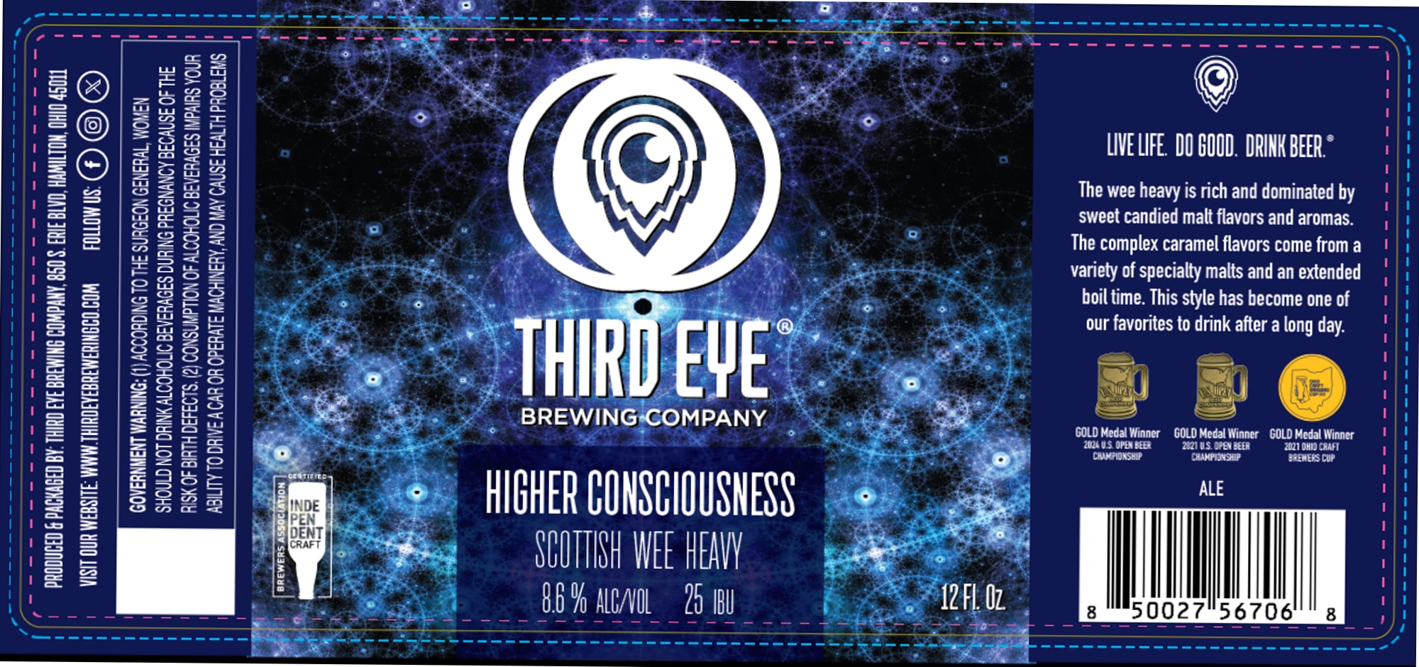 Higher Consciousness by Third Eye Brewing Company - beer label