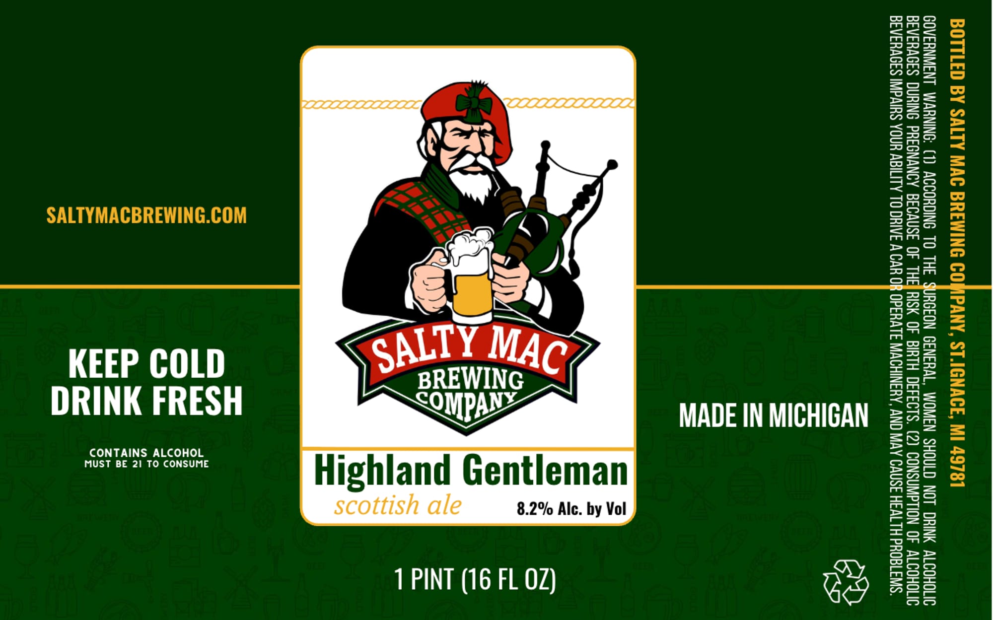Highland Gentleman by Salty Mac Brewing Company - beer label