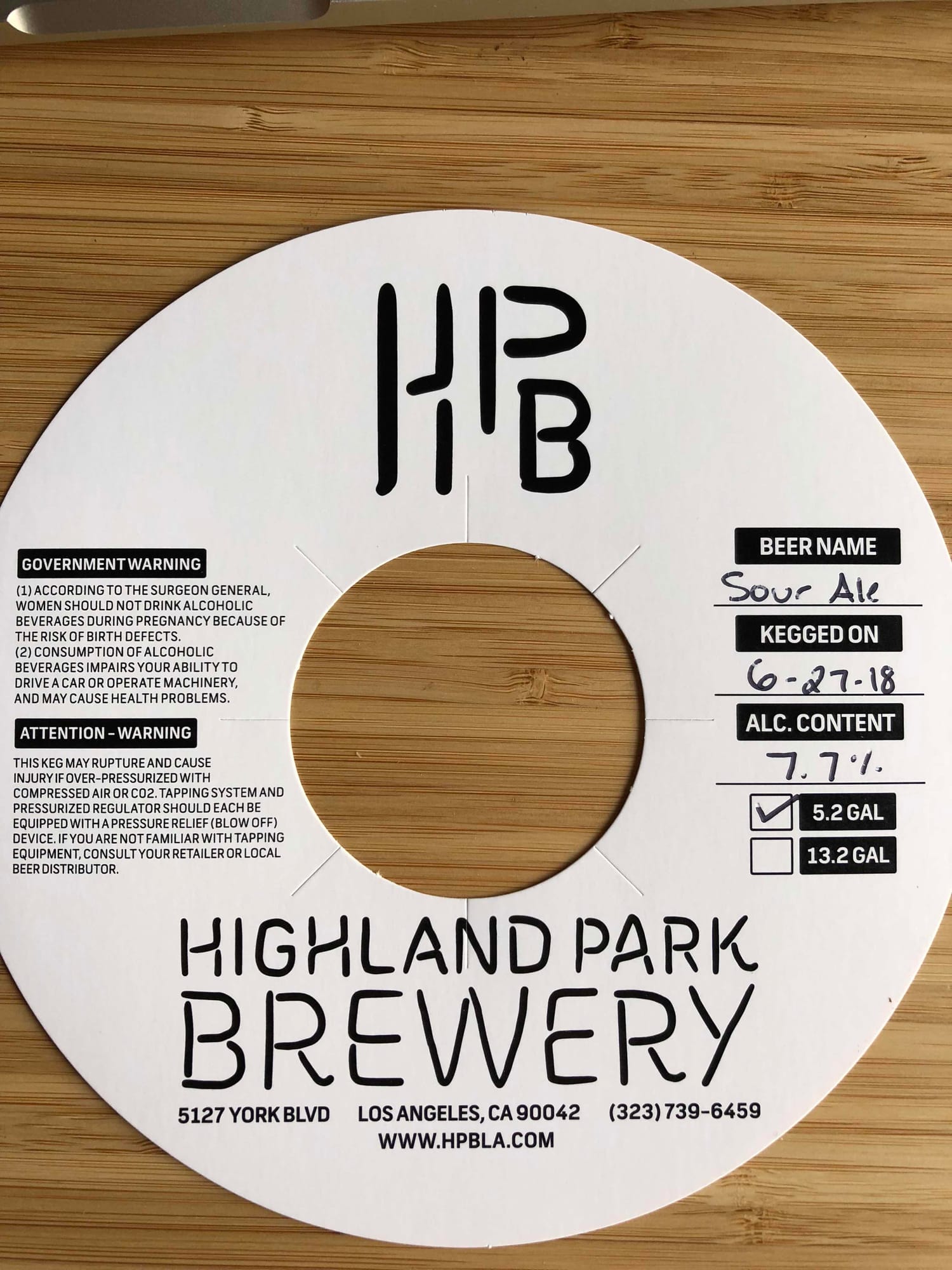 Sour Ale by Highland Park Brewery - beer label