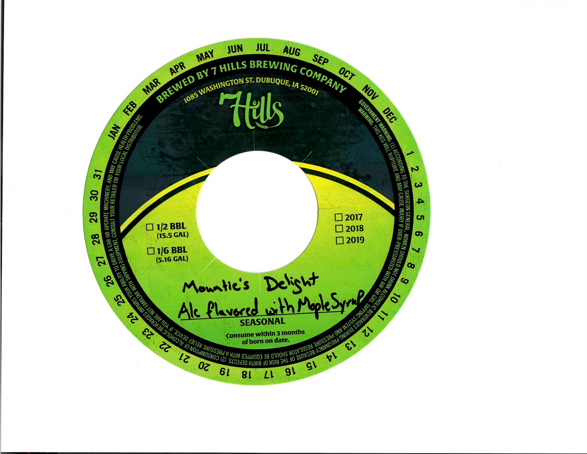 Mountie’s Delight by Hill’s Brewing Company - beer label