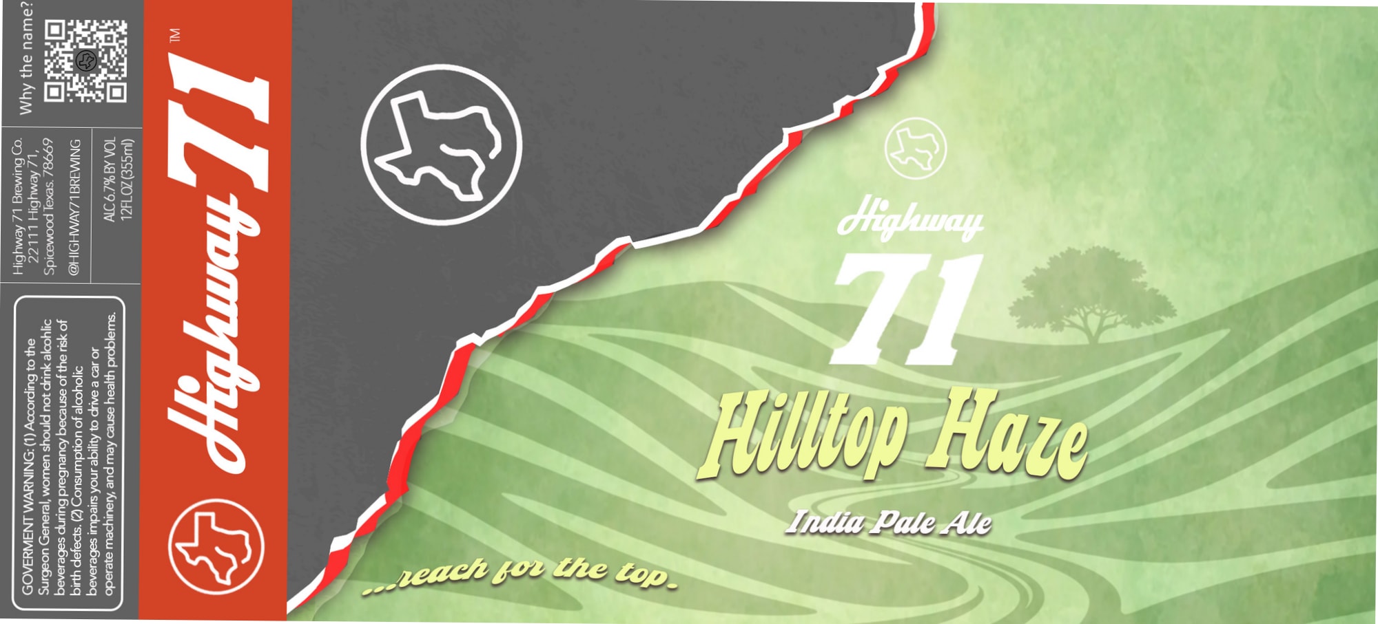 Hilltop Haze by Highway 71 Brewing Co. - beer label