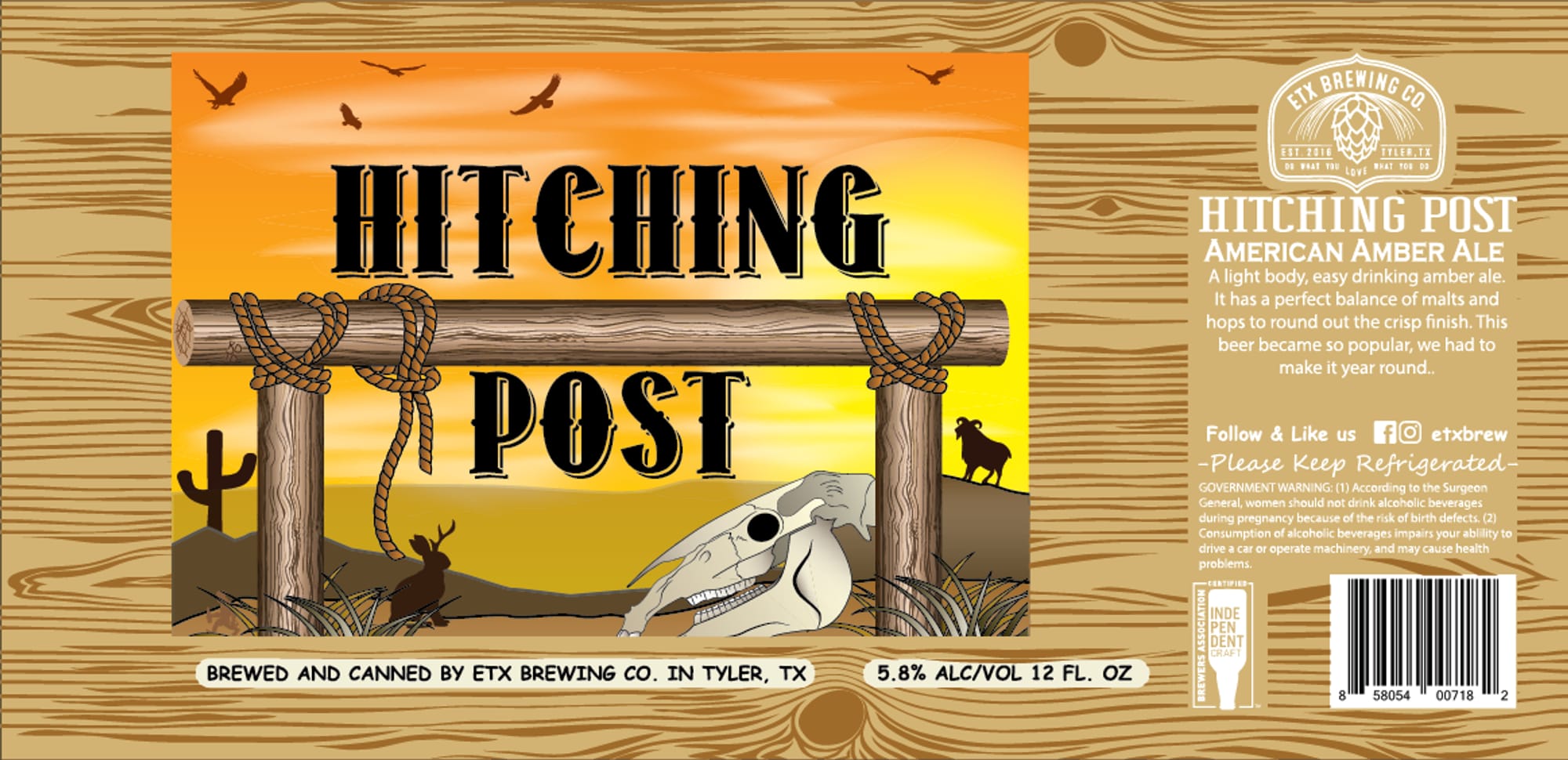 Hitching Post by ETX Brewing Co. - beer label