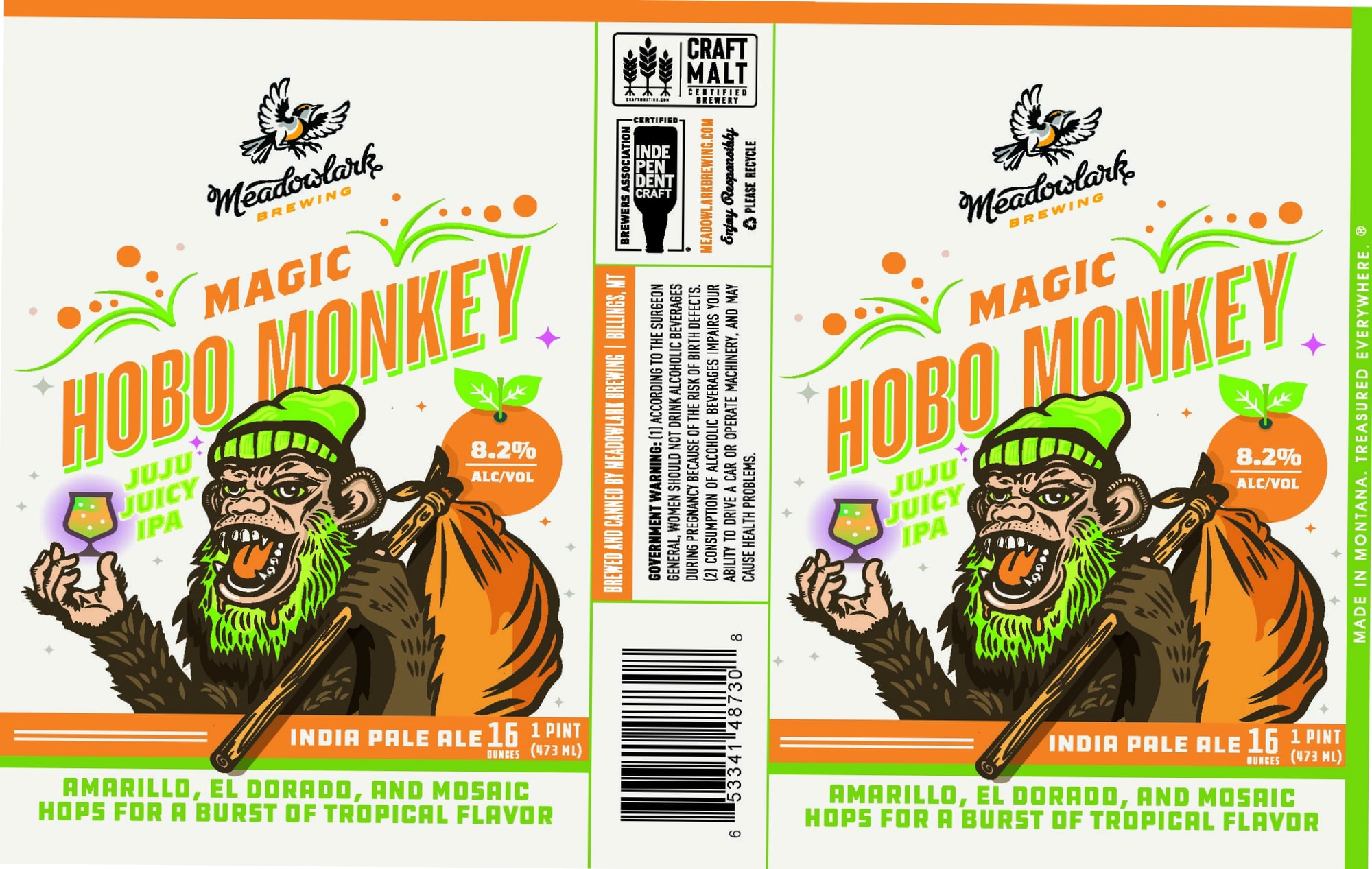 Hobo Monkey by Meadowlark Brewing - beer label