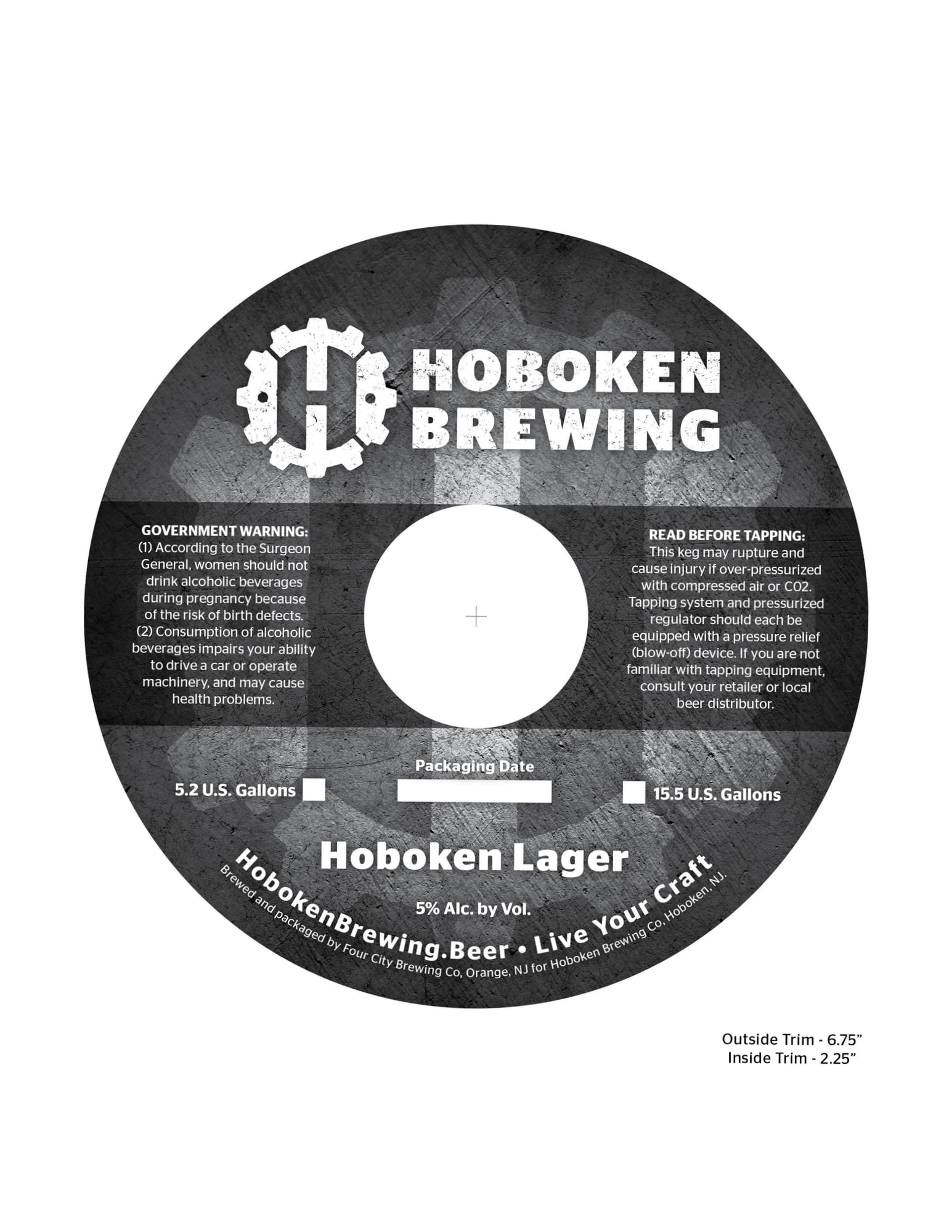 Hoboken Lager by Hoboken Brewing - beer label