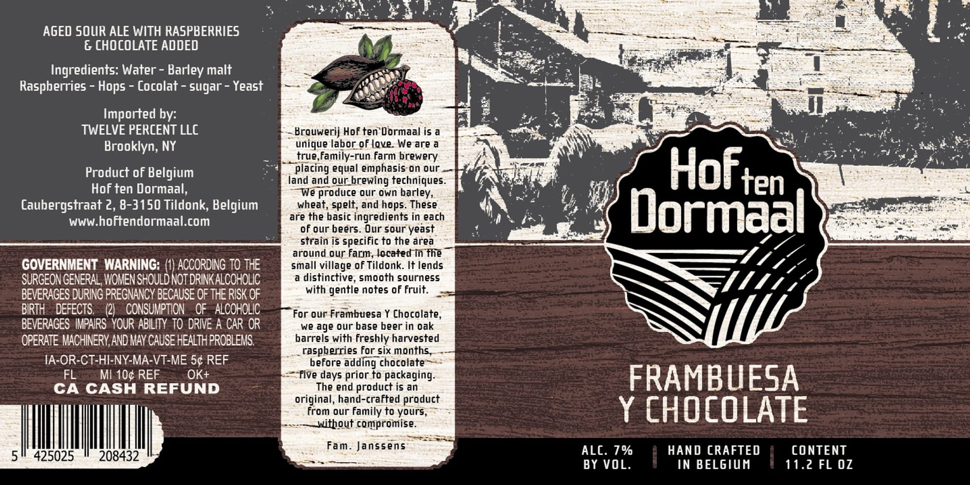 Framboesa Y Chocolate by Hof ten Dormaal - beer label