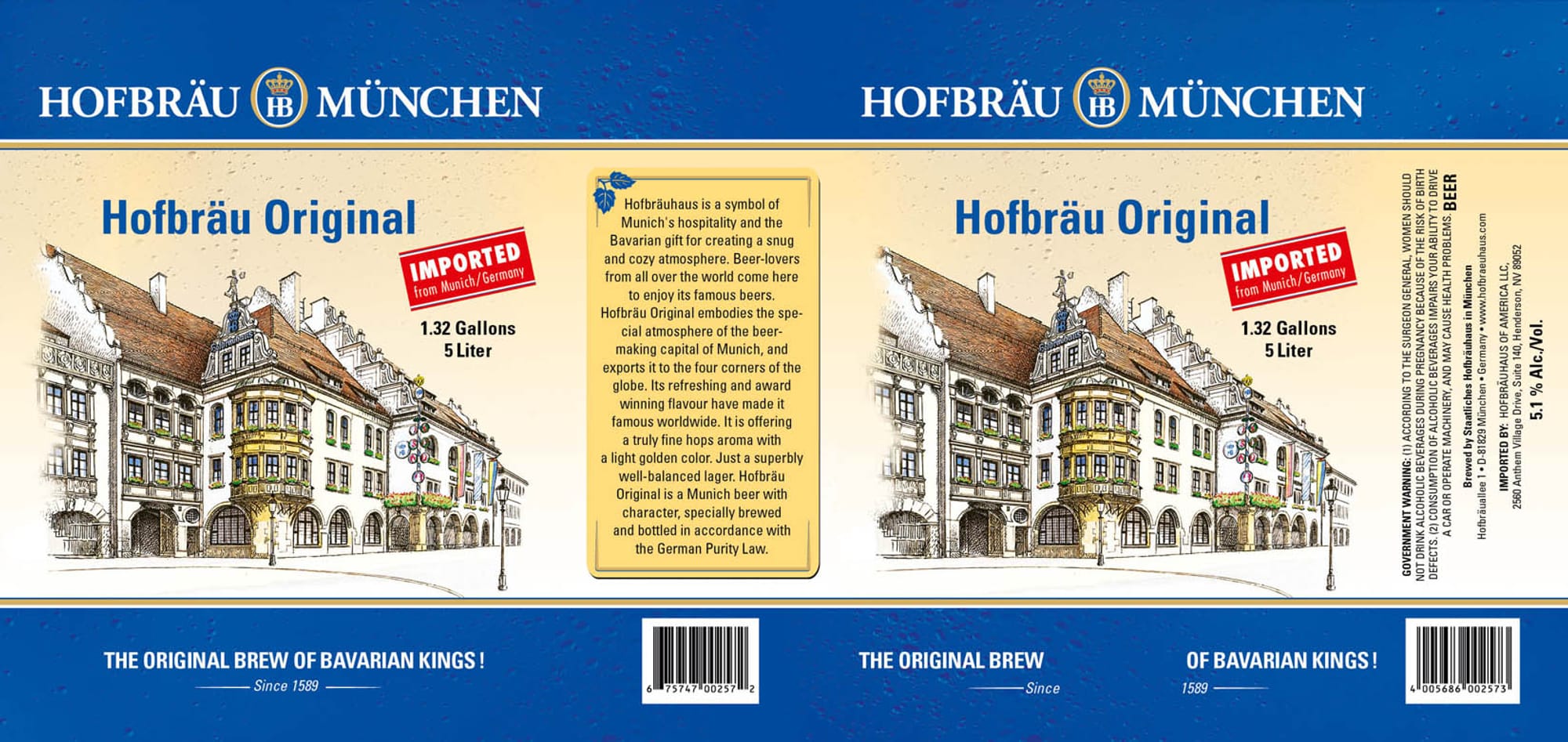 Hofbräu Original by Hofbräu München - beer label