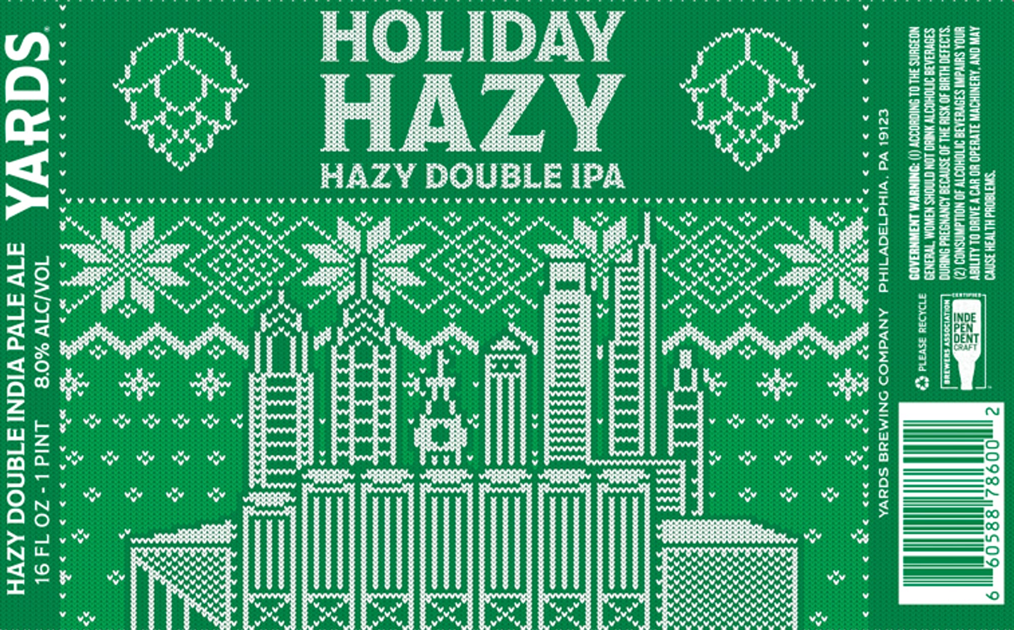 Holiday Hazy by Yards Brewing Company - beer label