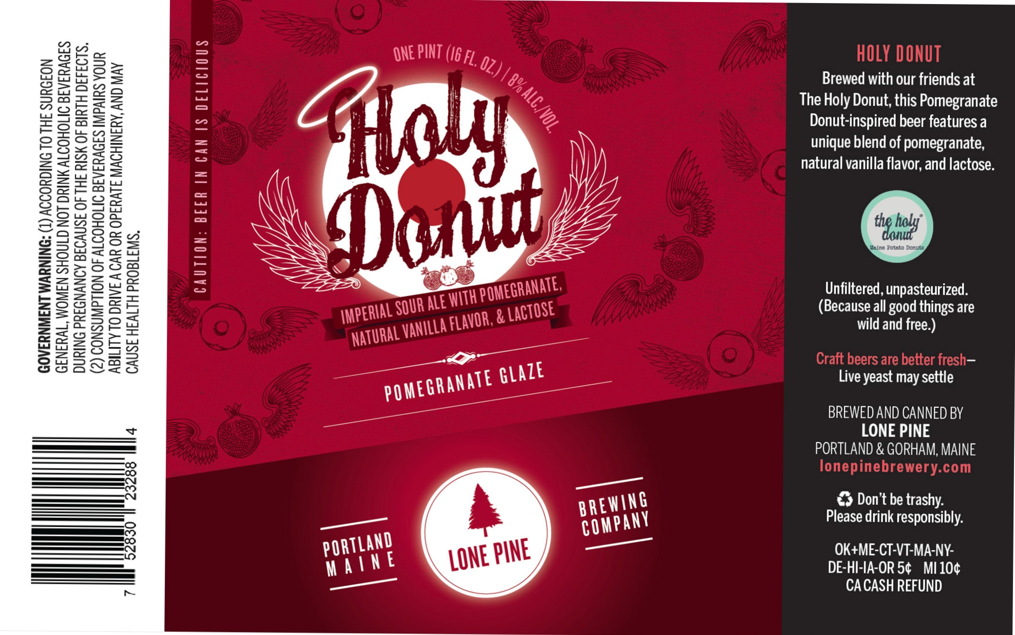 Holy Donut by Lone Pine Brewing Company - beer label