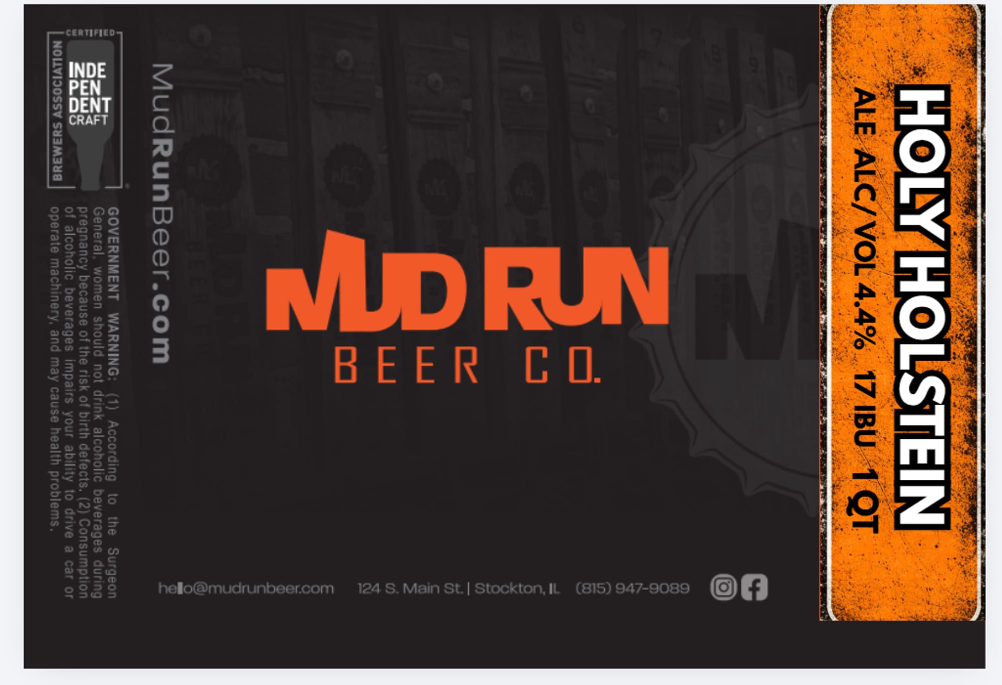 Holy Holstein by MudRun Beer Co. - beer label