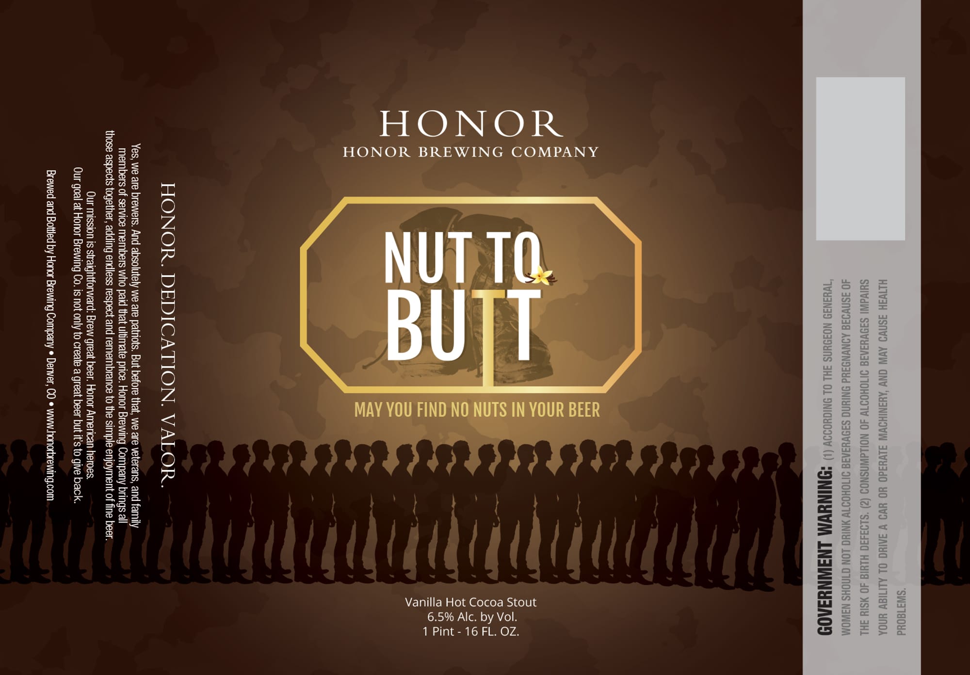Nut To Butt by Honor Brewing Company - beer label