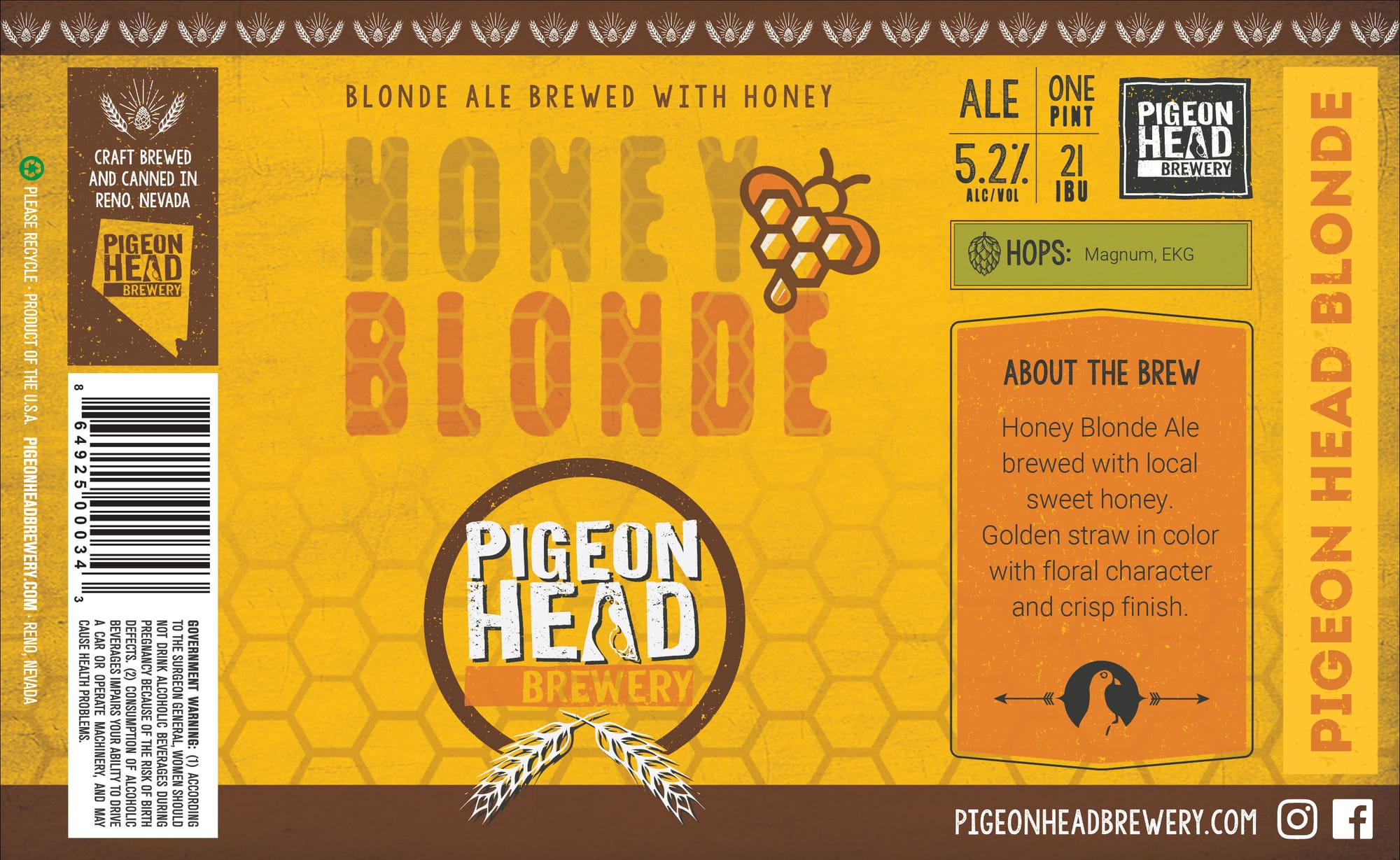 Honey Blonde by Pigeon Head Brewery - beer label