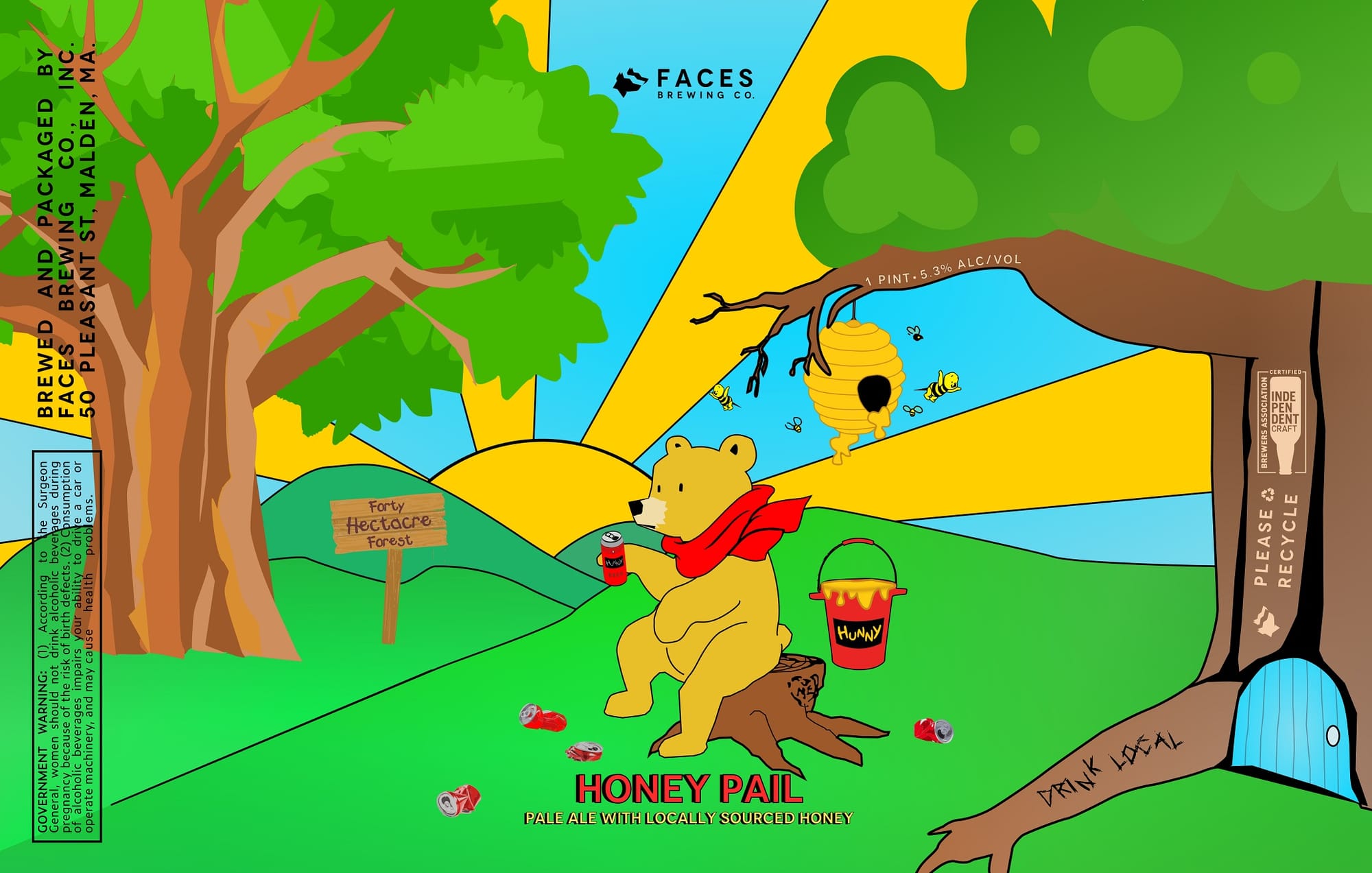 Honey Pail by Faces Brewing Co. - beer label