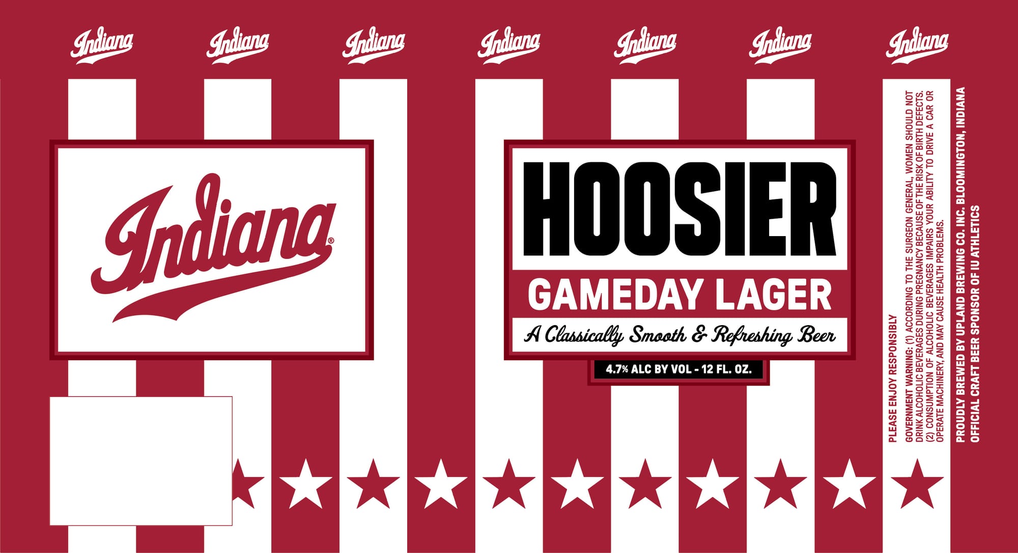 Hoosier Gameday Lager by Upland Brewing Co. - beer label