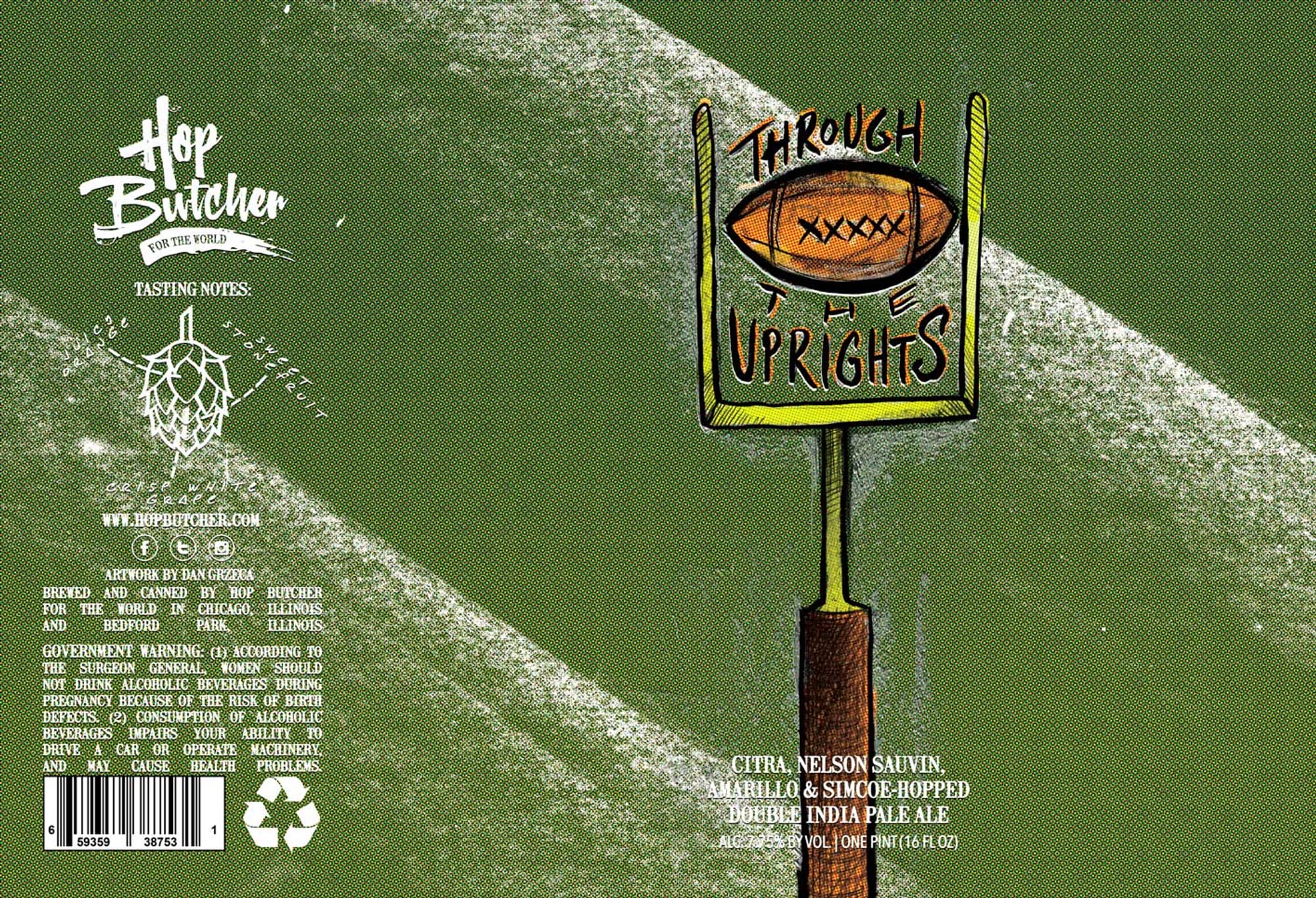 Through The Uprights by Hop Butcher For The World - beer label