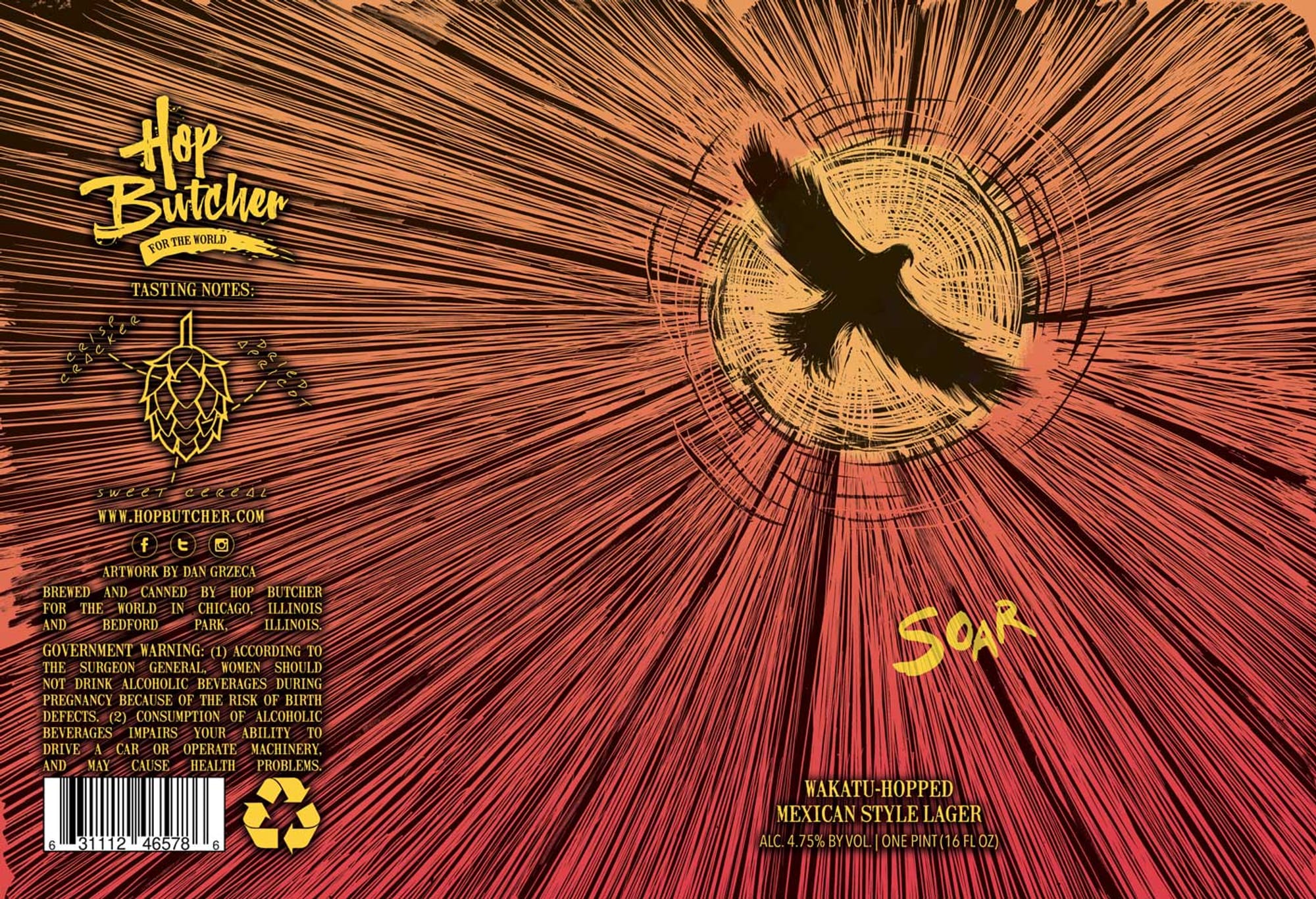 Soar by Hop Butcher for the World - beer label