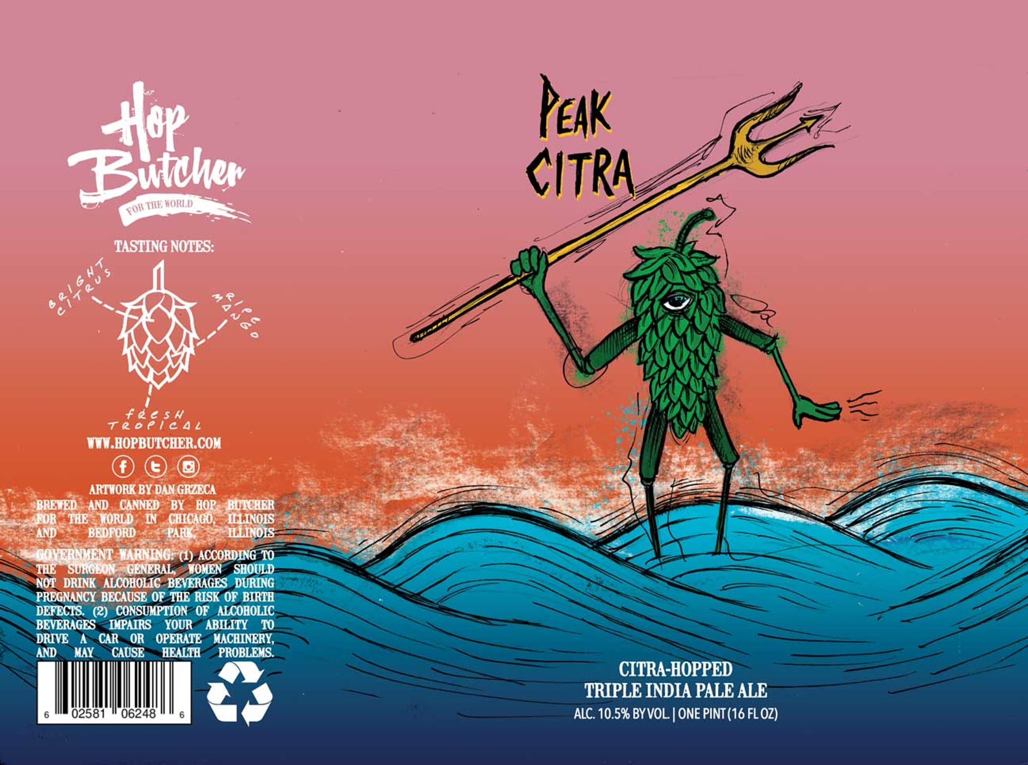 Peak Citra by Hop Butcher for the World - beer label