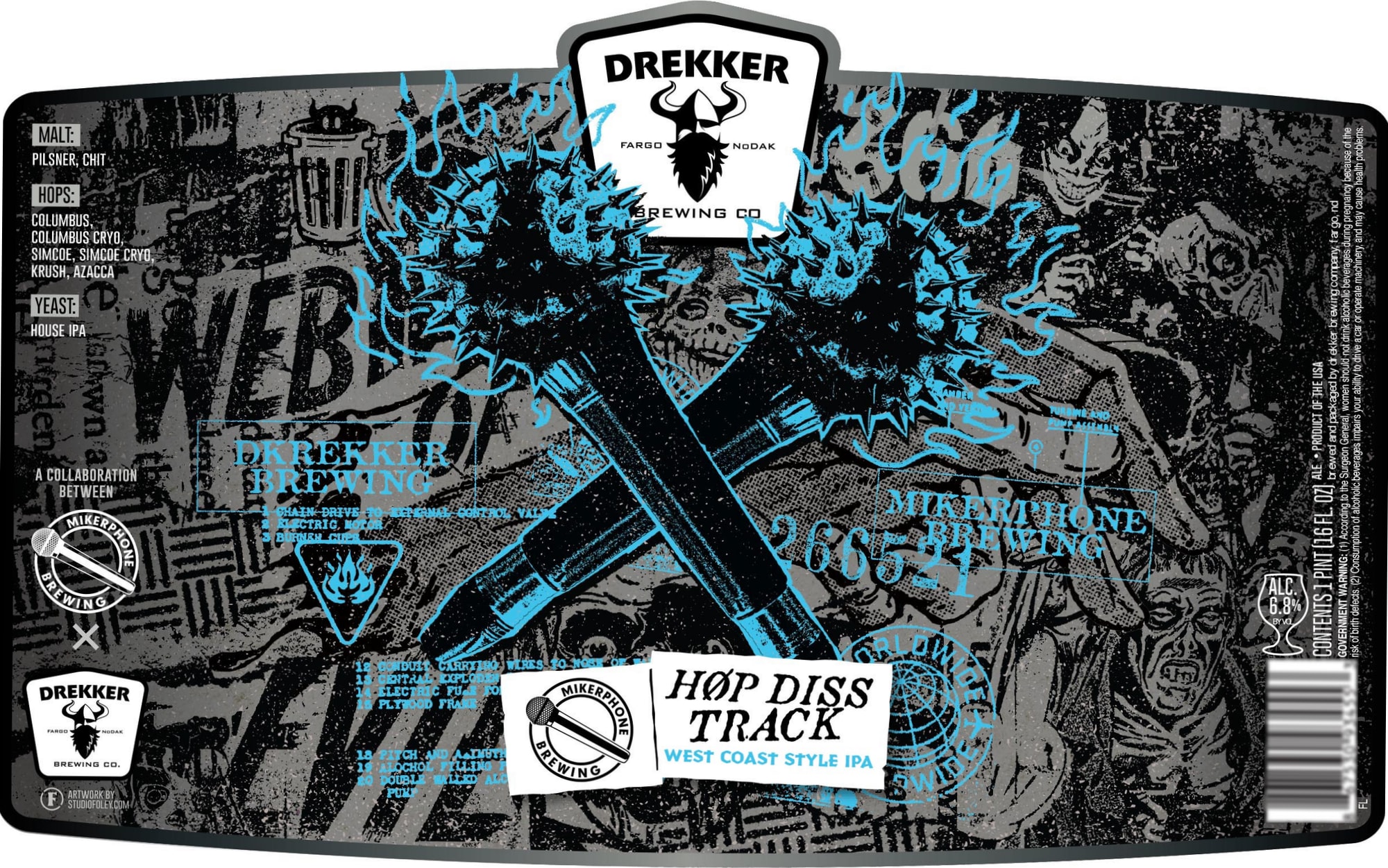 Hop Diss Track by Drekkker Brewing Co. - beer label