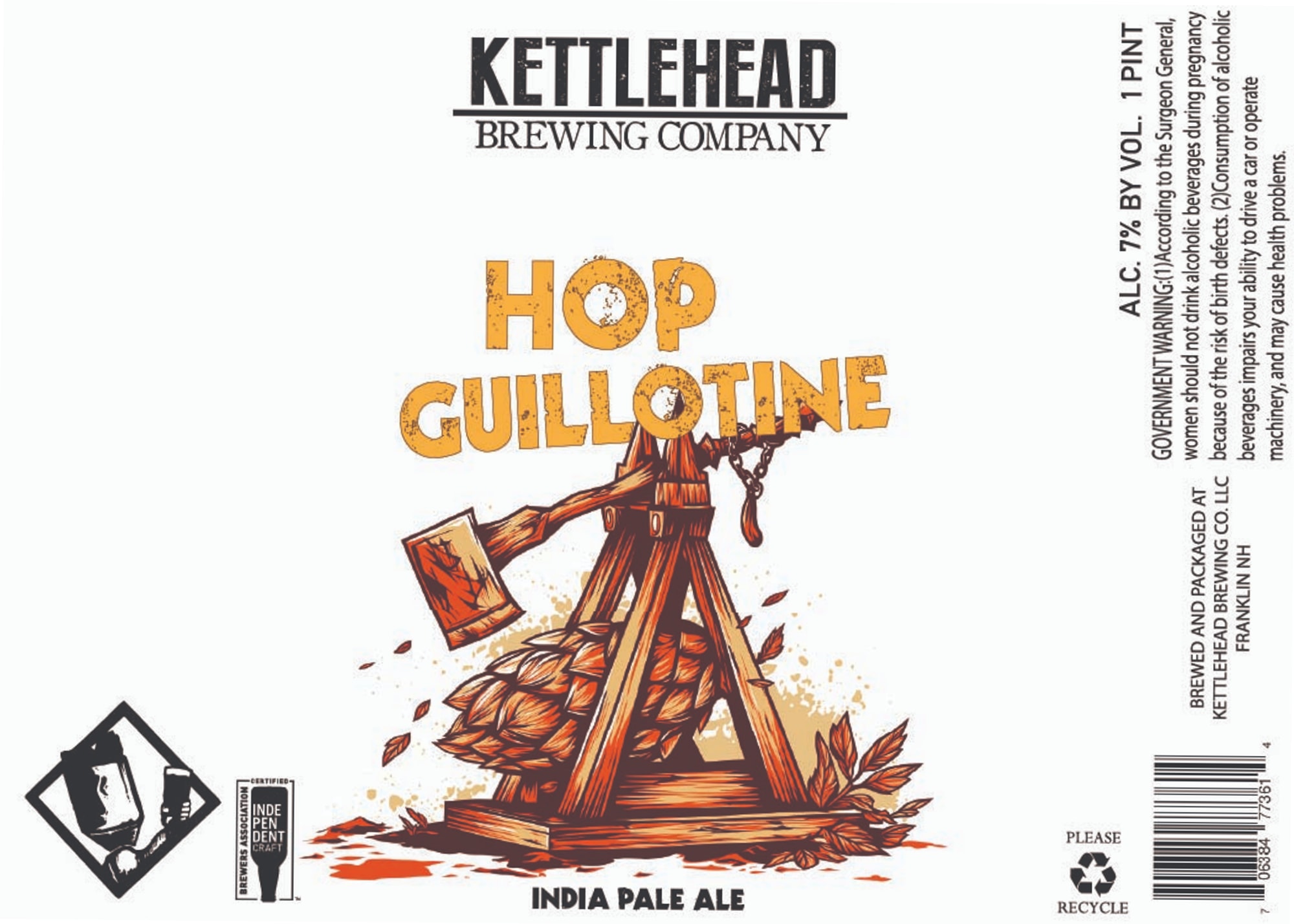 Hop Guillotine by Kettlehead Brewing Company - beer label