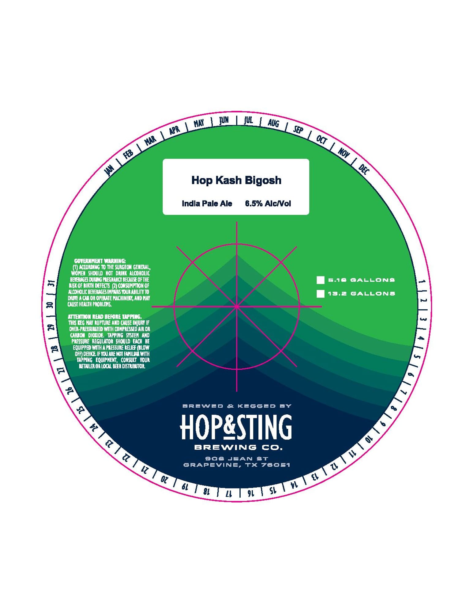 Hop Kash Bigosh by Hop & Sting Brewing Co. - beer label