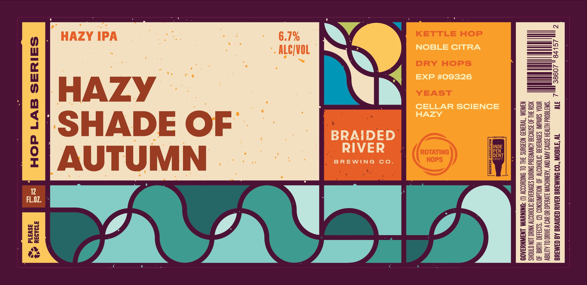 Hop Lab Series Shade of Autumn by Braided River Brewing Co. - beer label