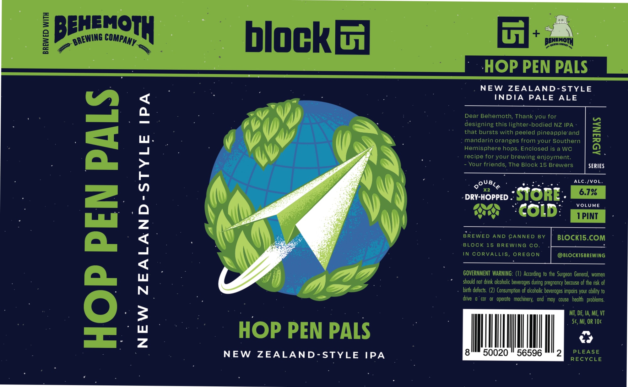 Hop Pen Pals by Behemoth Brewing Company - beer label
