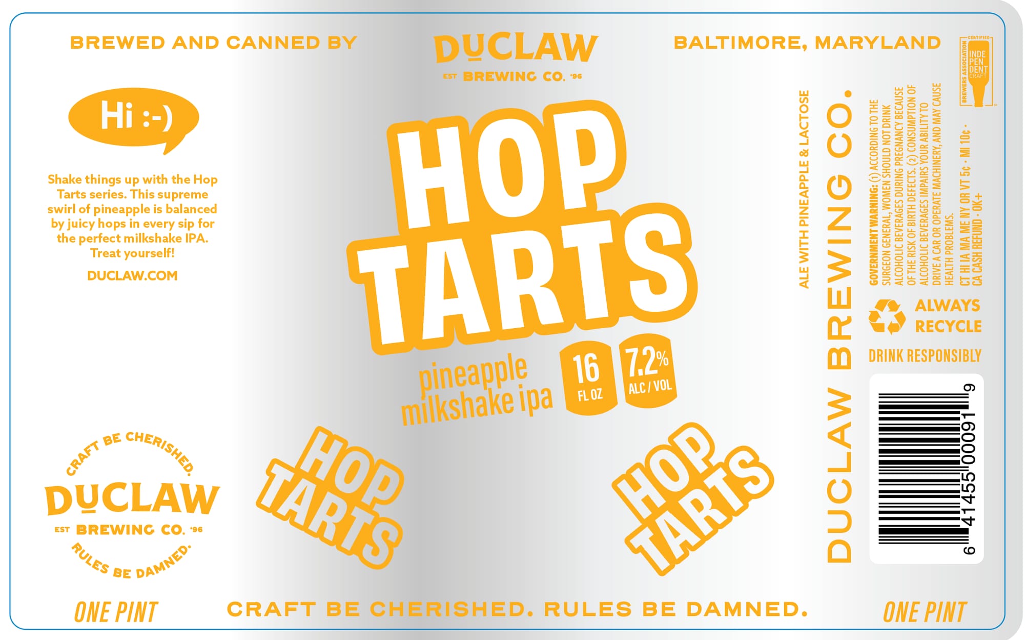 Hop Tarts by Duclaw Brewing Co. - beer label