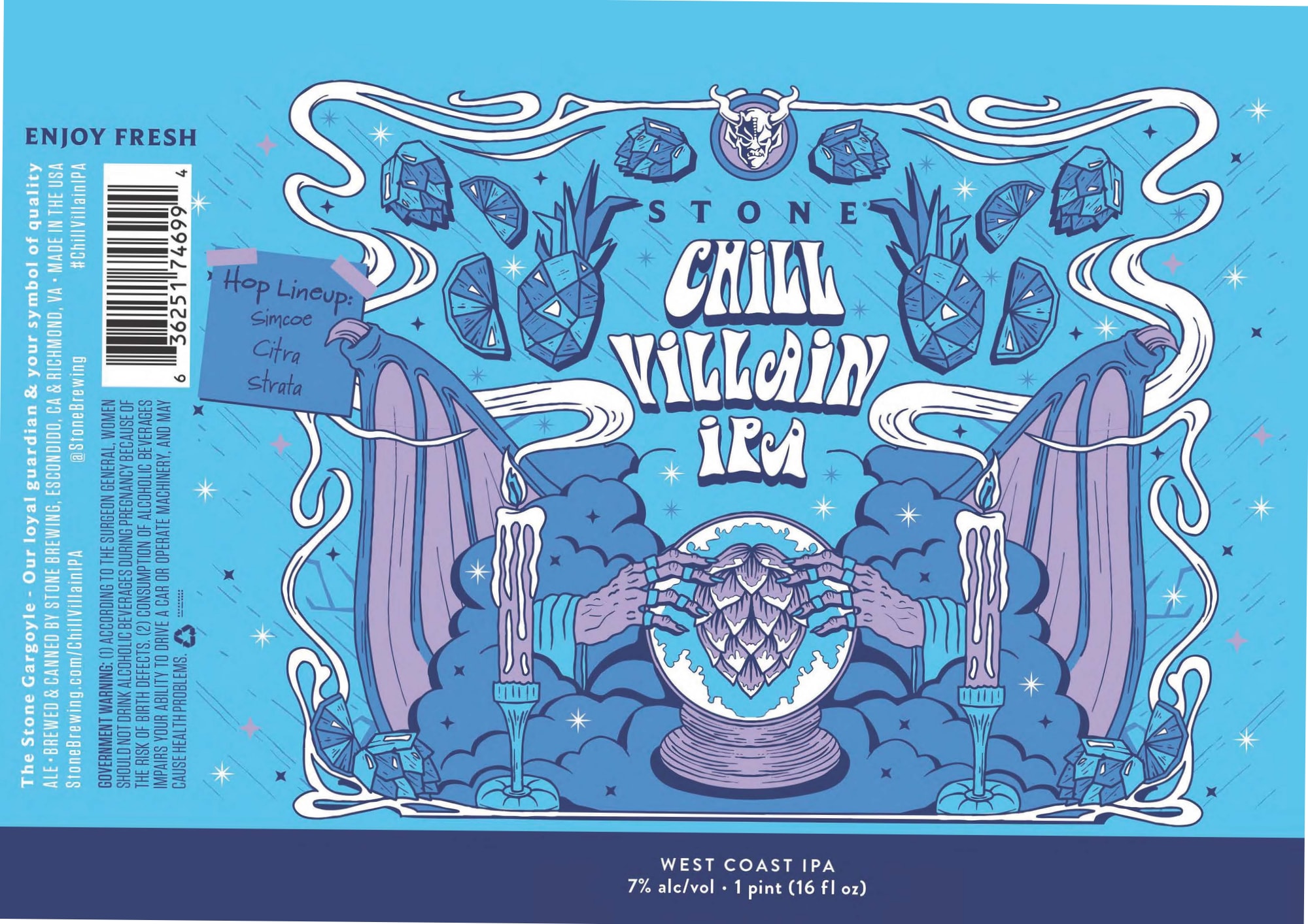 Hop Villain IPA by Stone Brewing - beer label