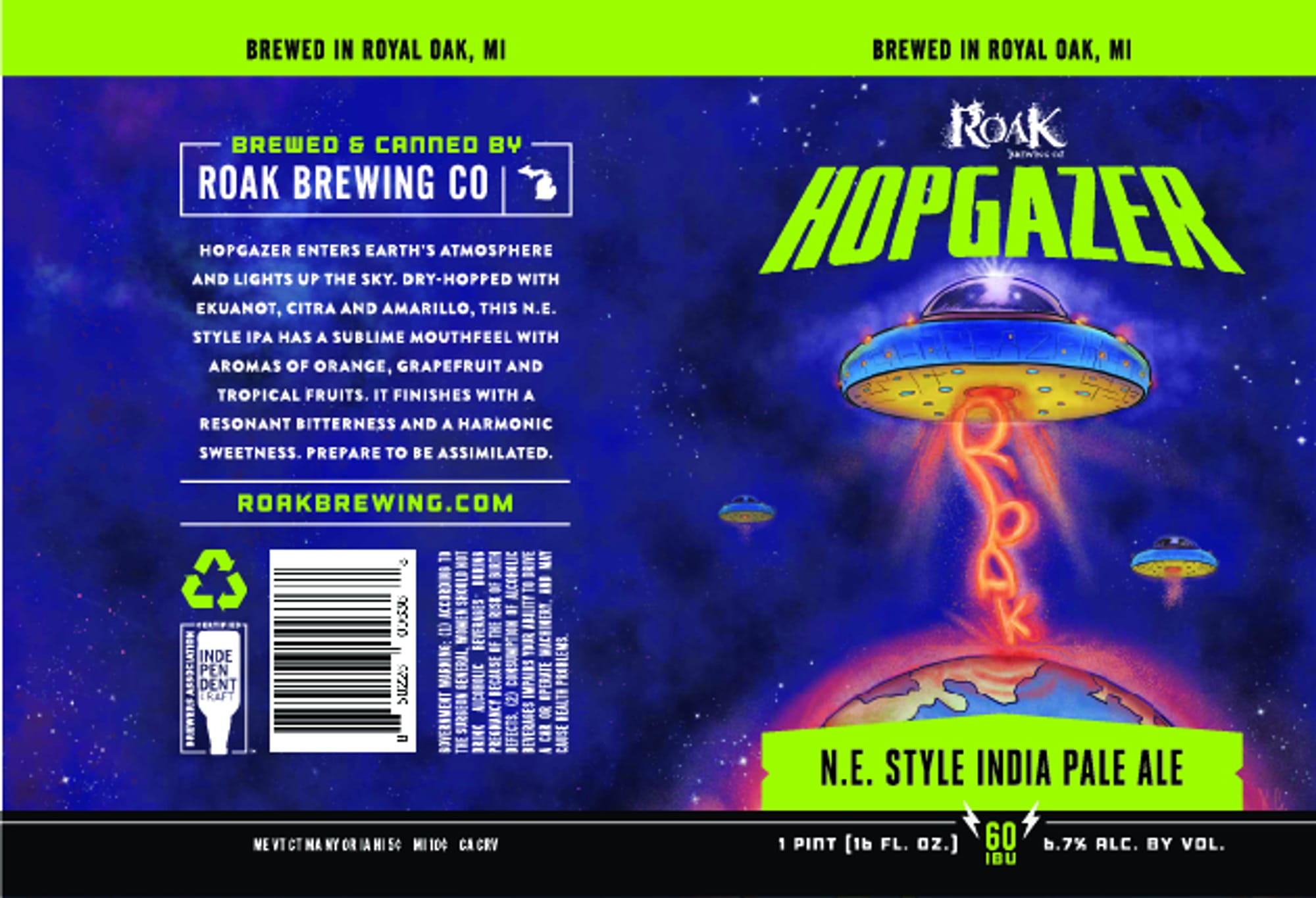 Hopgazer by Roak Brewing Co. - beer label