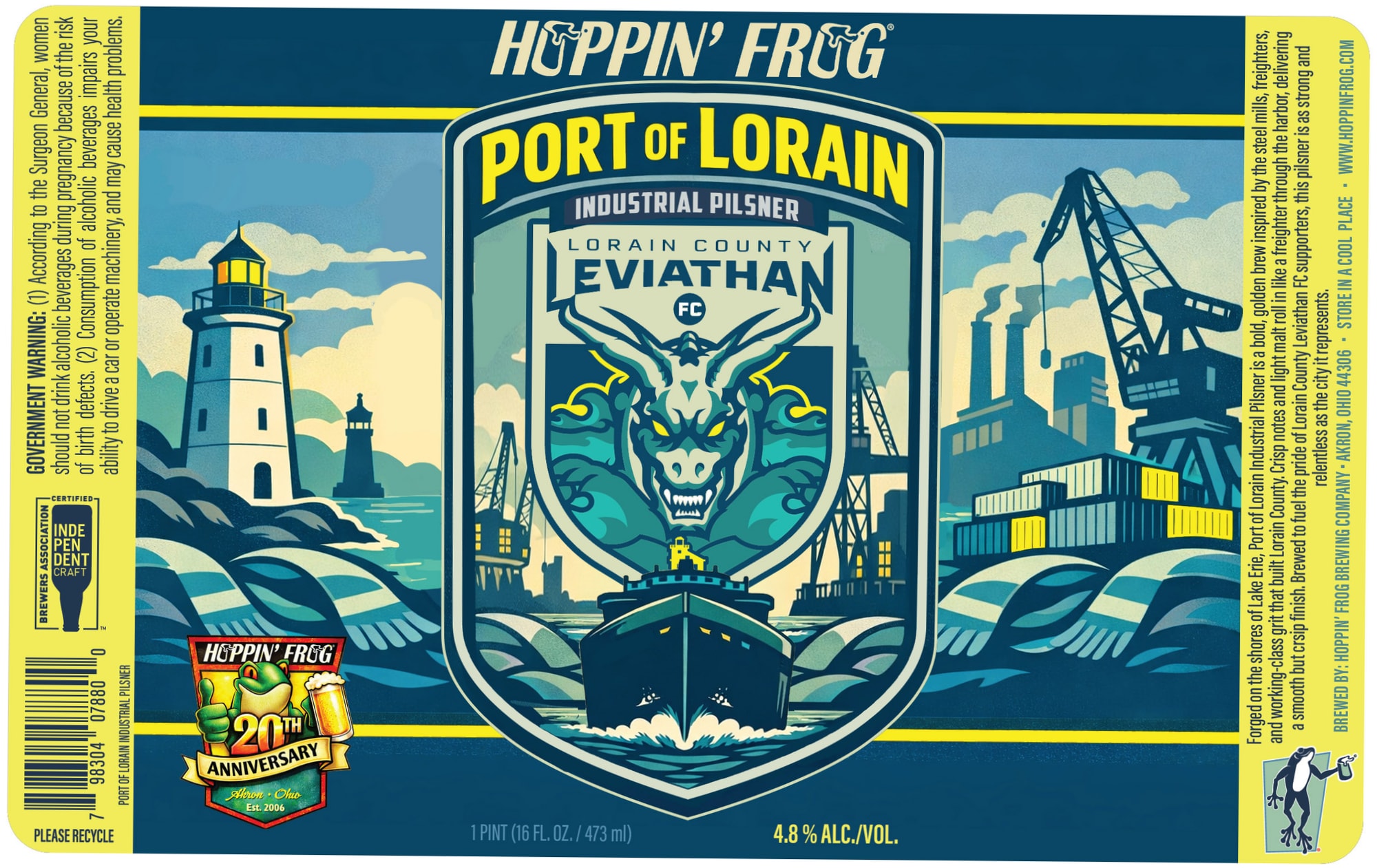 Port of Lorain by Hoppin’ Frog Brewing Company - beer label